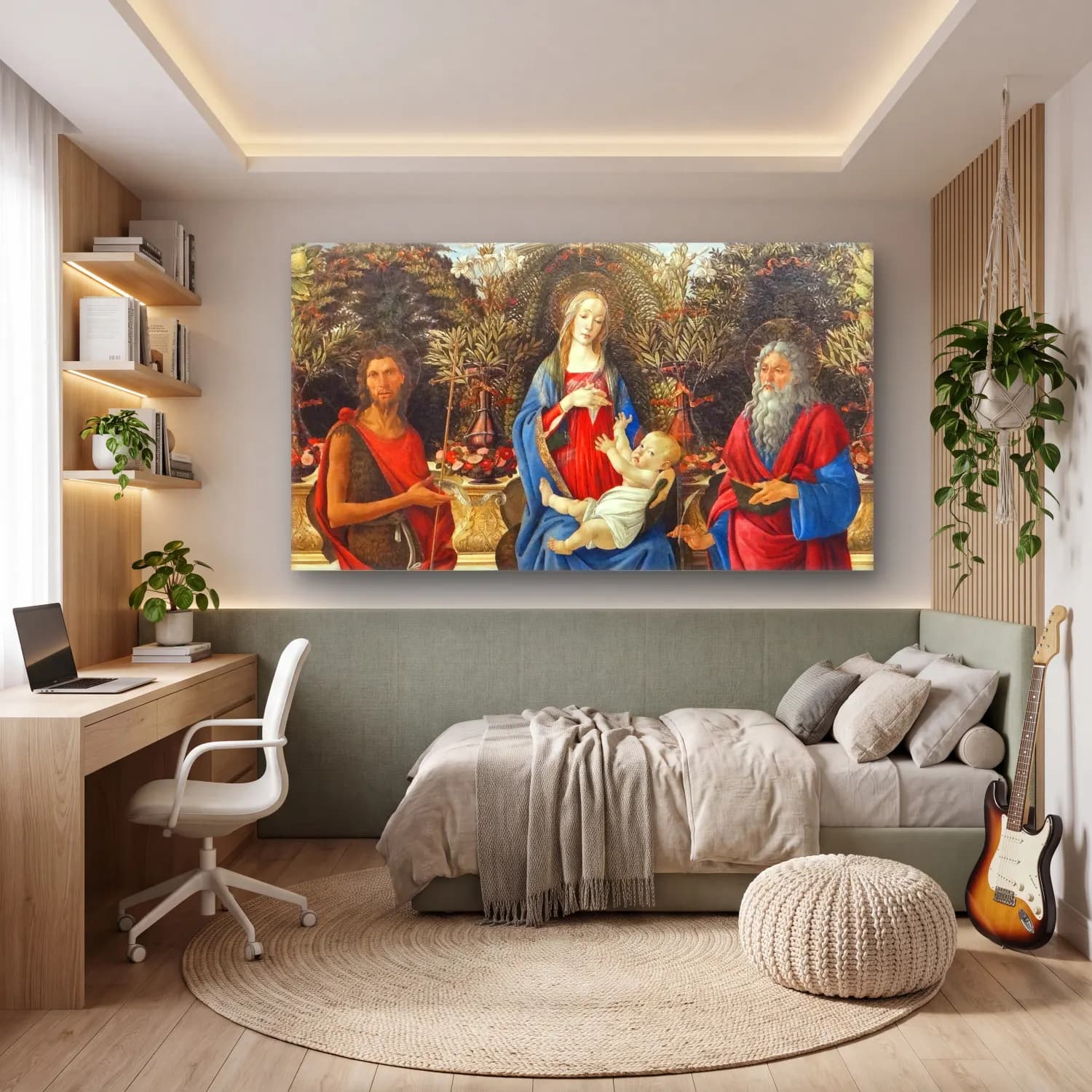 Sandro Botticelli – Madonna Bardi cam tablo — genç odasında