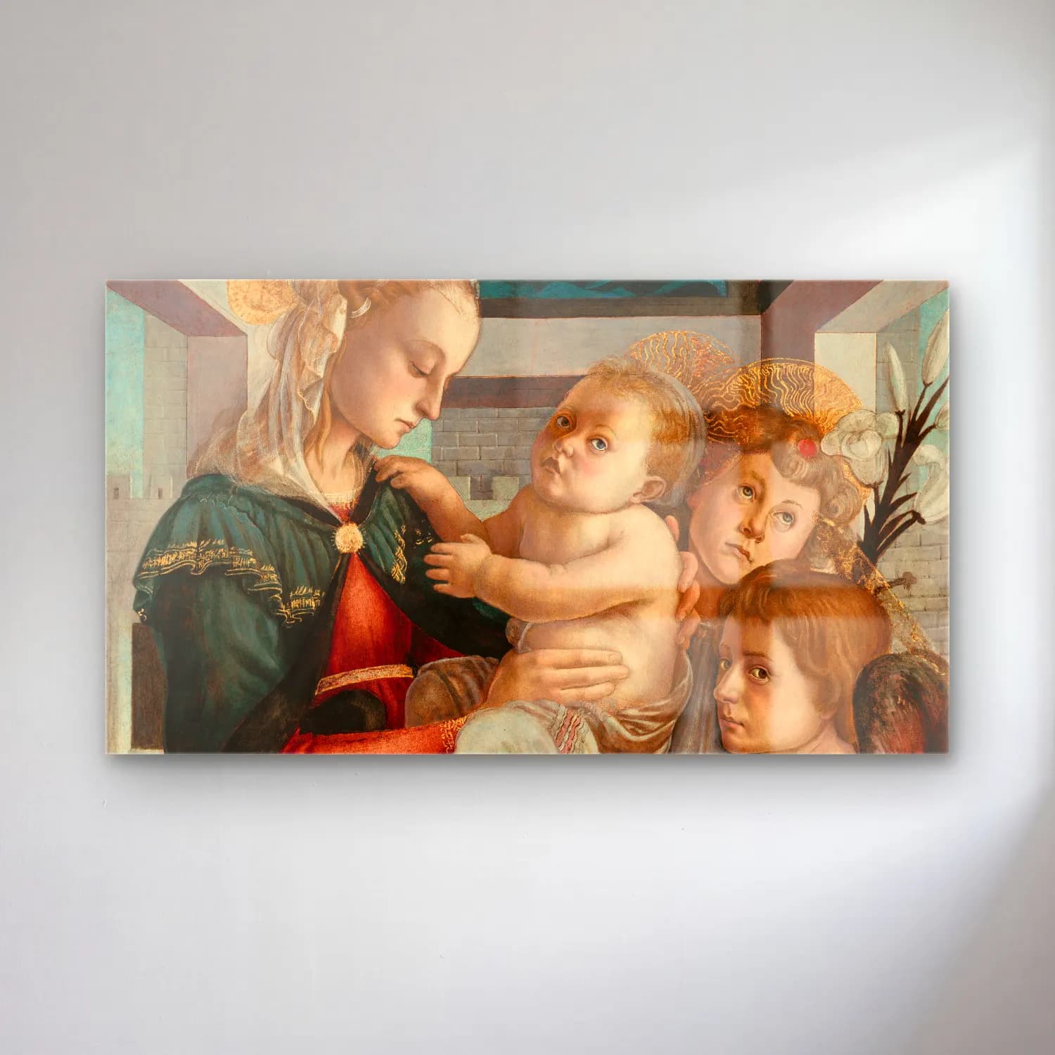 Sandro Botticelli – Madonna and Child with Angels cam tablo — Sandro Botticelli – Madonna and Child with Angels — yağlı boya dini sahne