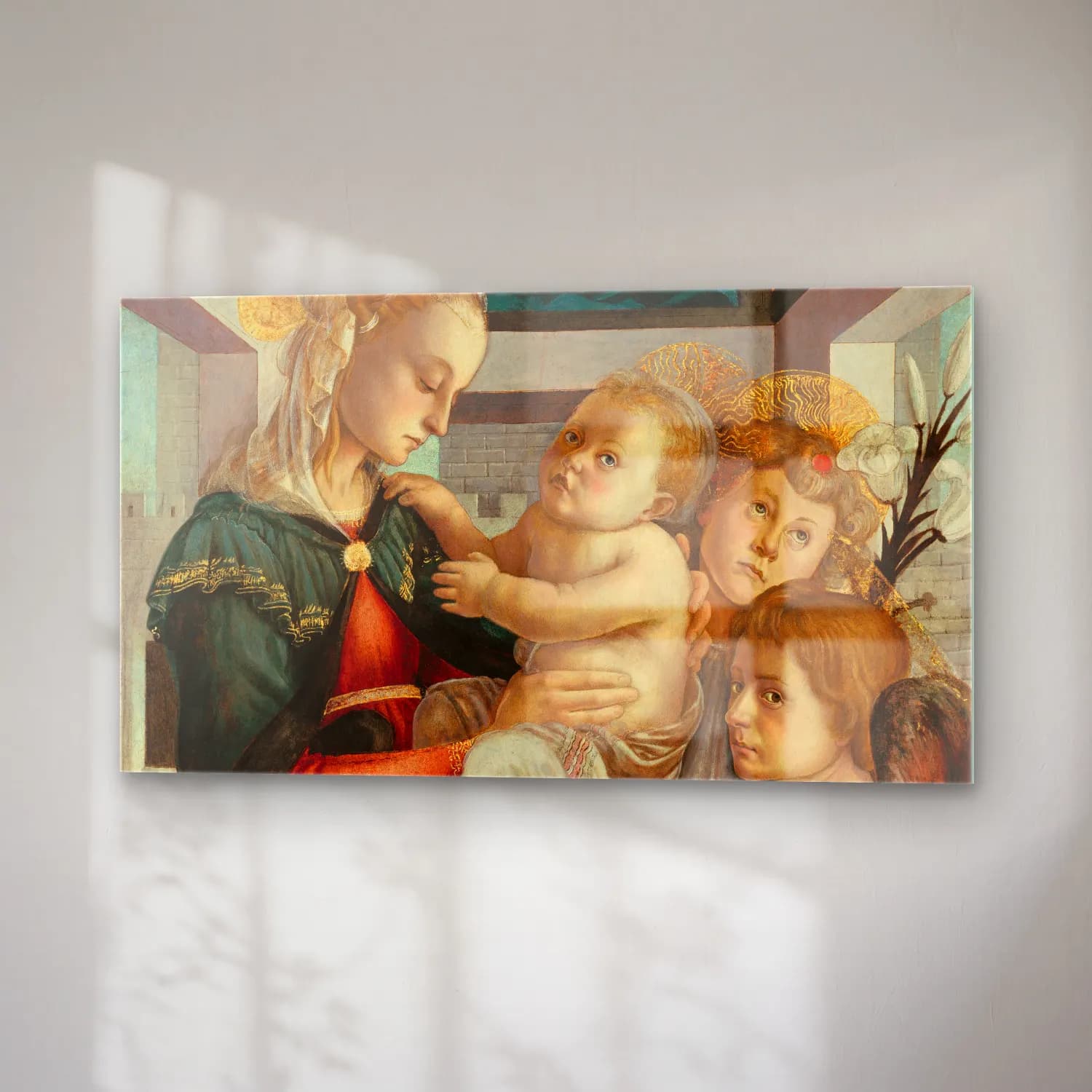 Sandro Botticelli – Madonna and Child with Angels cam tablo — sağ açıdan görünüm