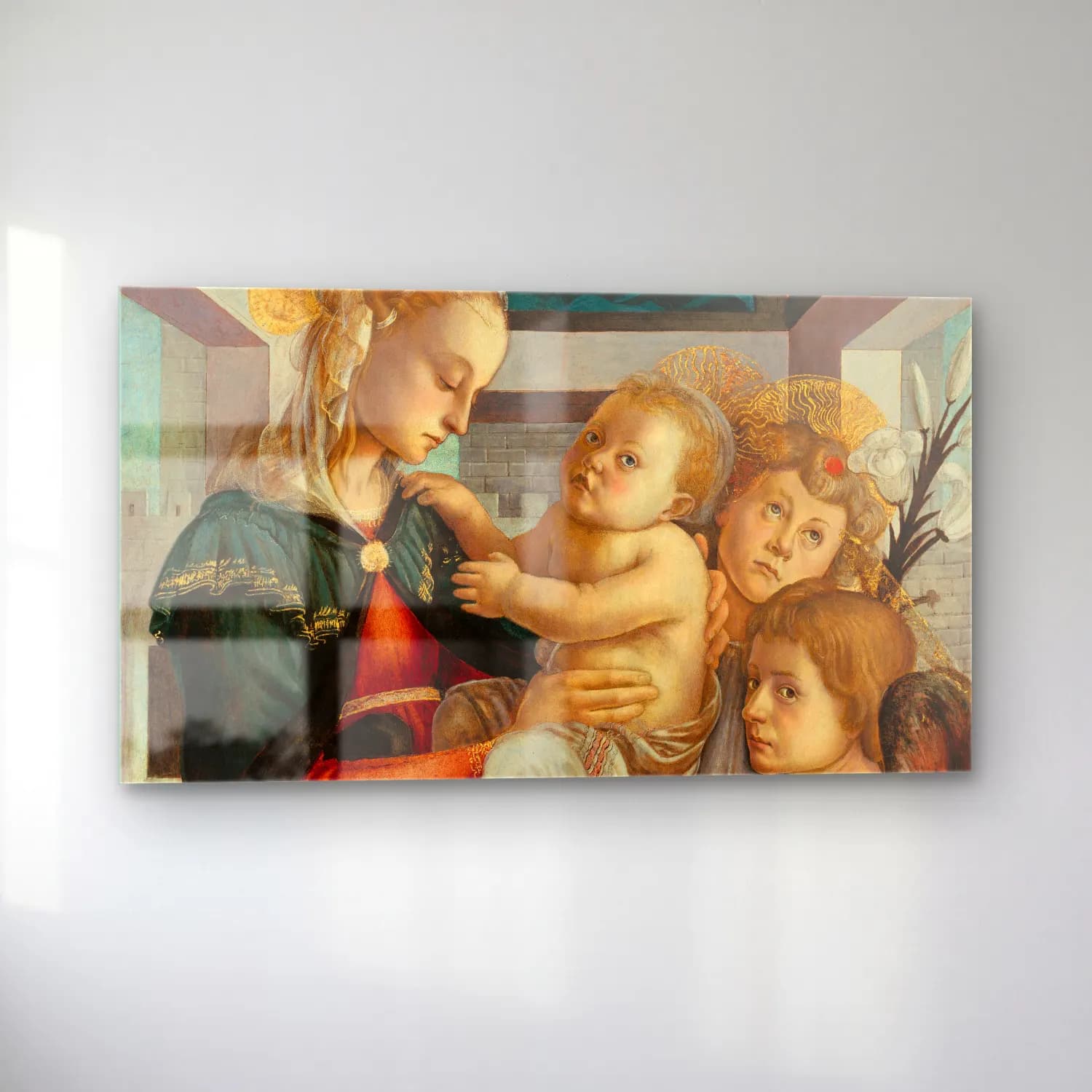 Sandro Botticelli – Madonna and Child with Angels cam tablo — sol açıdan görünüm