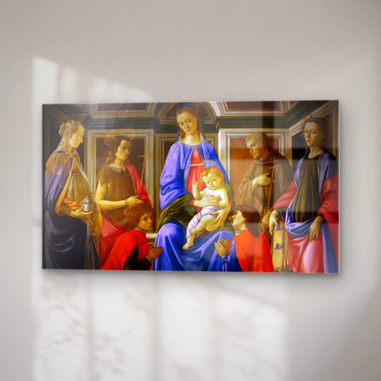 Sandro Botticelli – Madonna and Child with Six Saints cam tablo — sağ açıdan görünüm