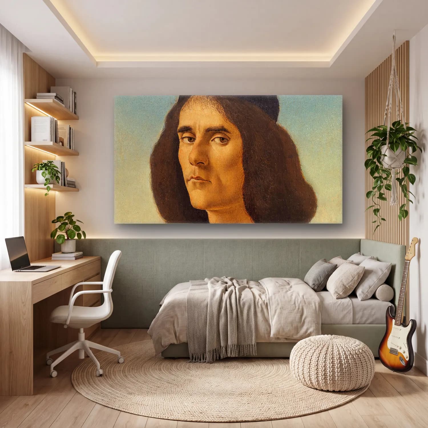 Sandro Botticelli – Michael Tarchaniota Marullus cam tablo — genç odasında