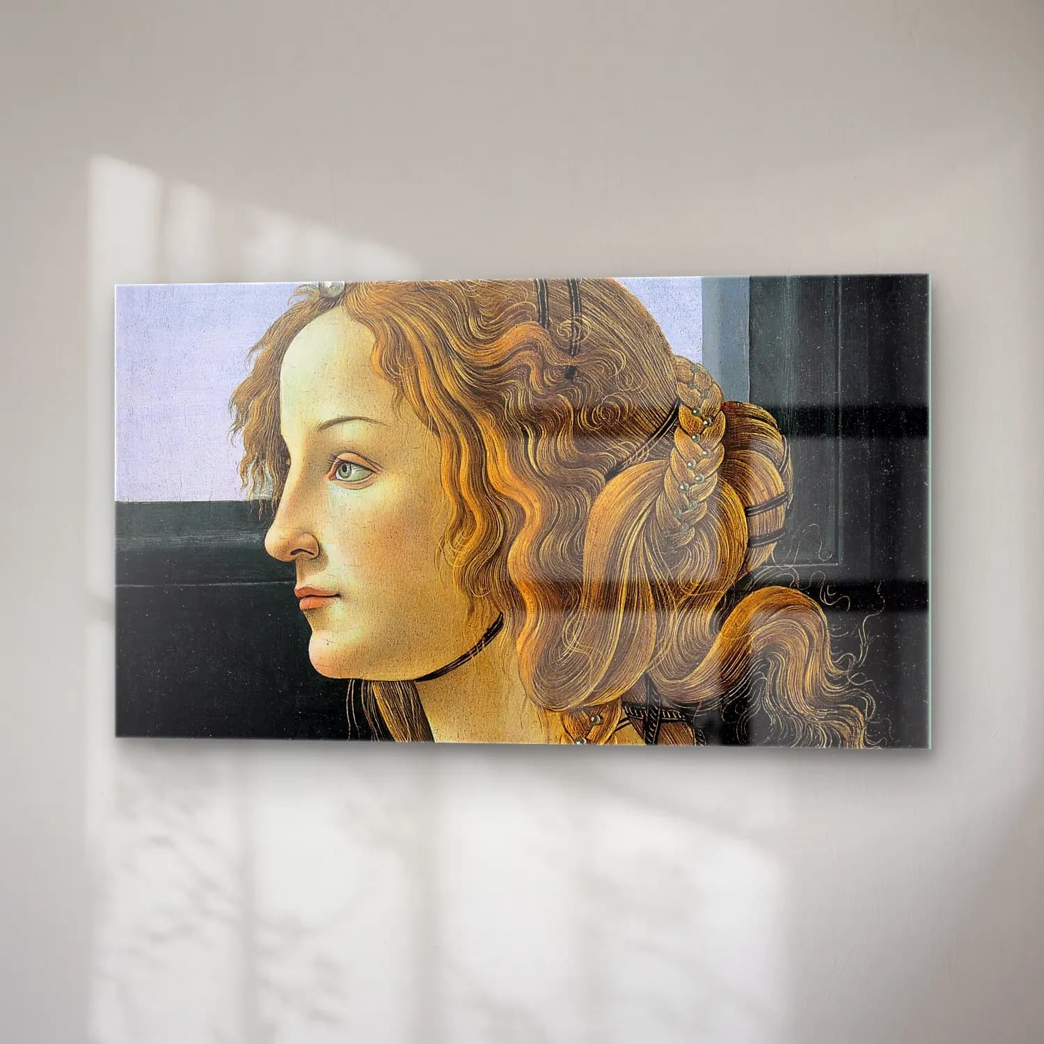 Sandro Botticelli – Profile portrait of a young woman, probably Simonetta cam tablo — sağ açıdan görünüm