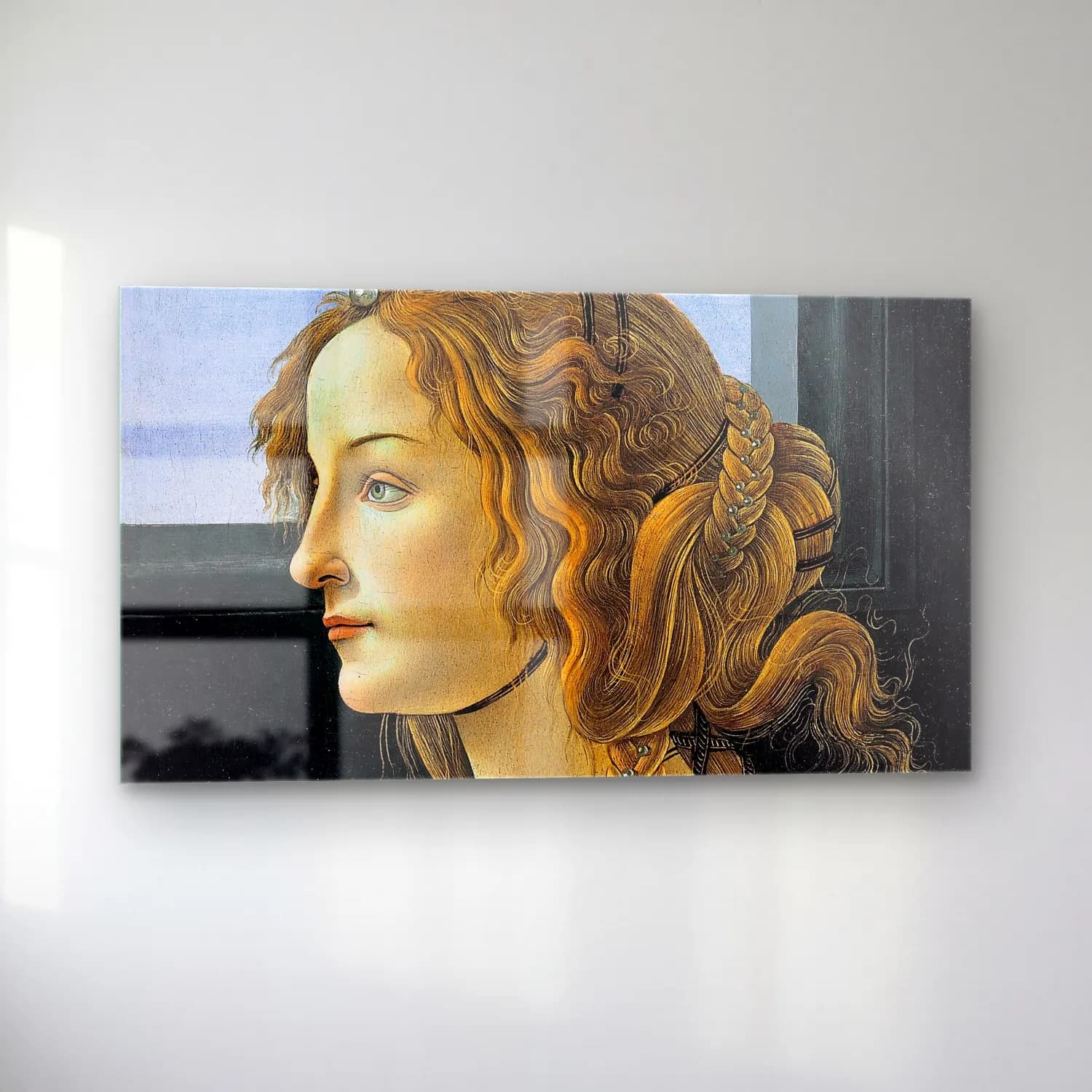 Sandro Botticelli – Profile portrait of a young woman, probably Simonetta cam tablo — sol açıdan görünüm