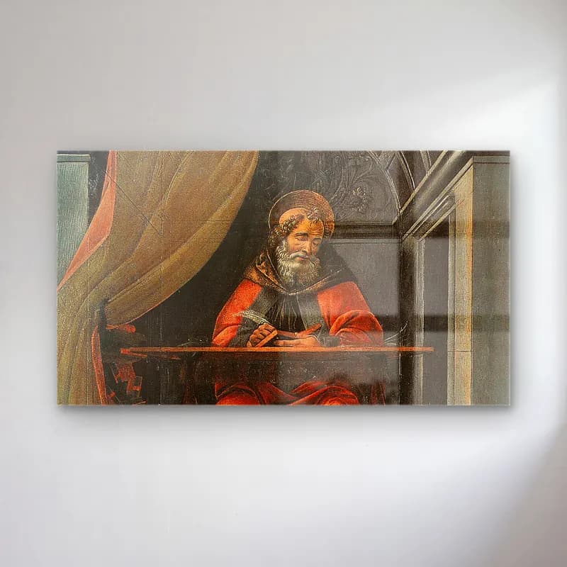 Sandro Botticelli – St Augustin dans son cabinet de travail cam tablo — Sandro Botticelli – St Augustin dans son cabinet de travail — yağlı boya dini sahne