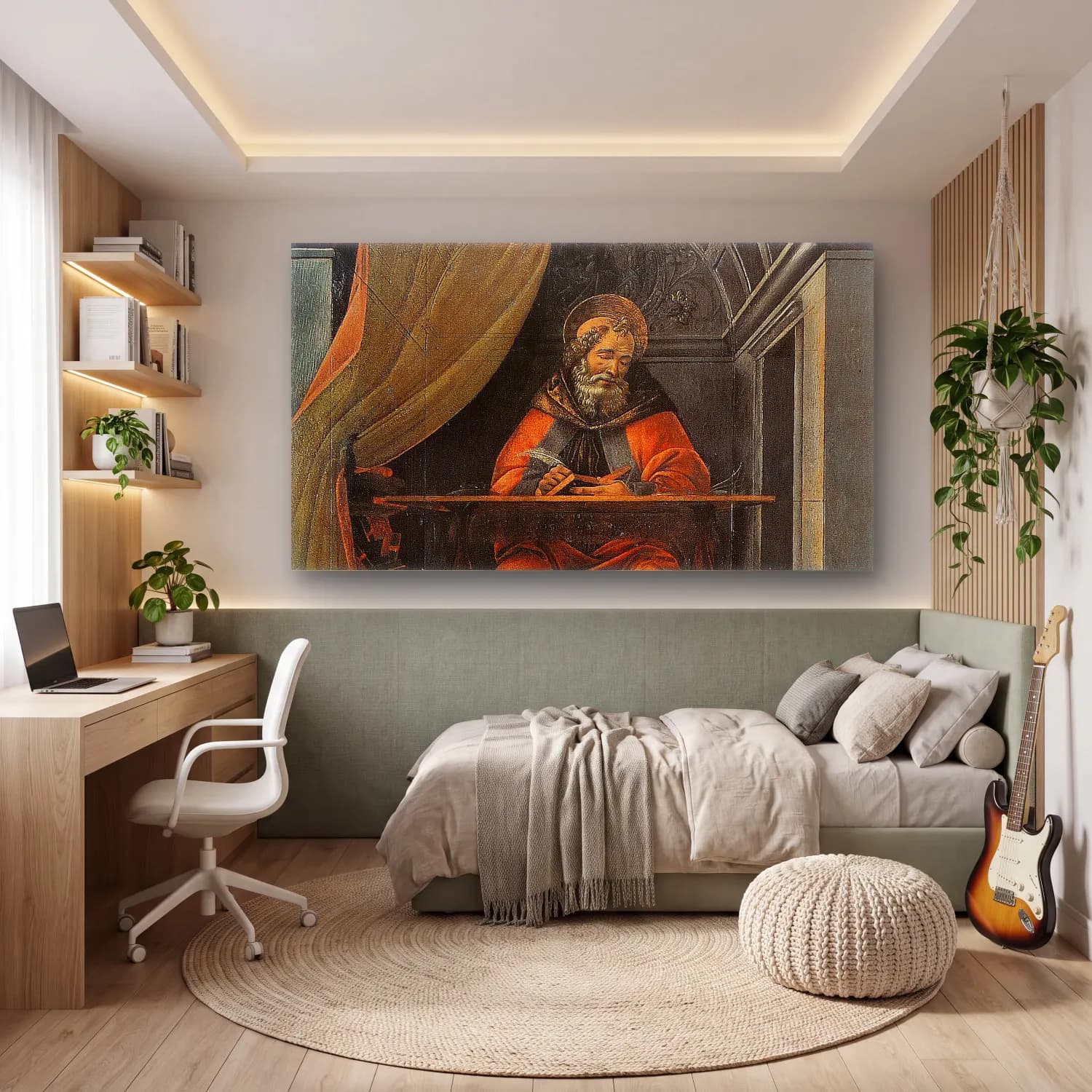 Sandro Botticelli – St Augustin dans son cabinet de travail cam tablo — genç odasında
