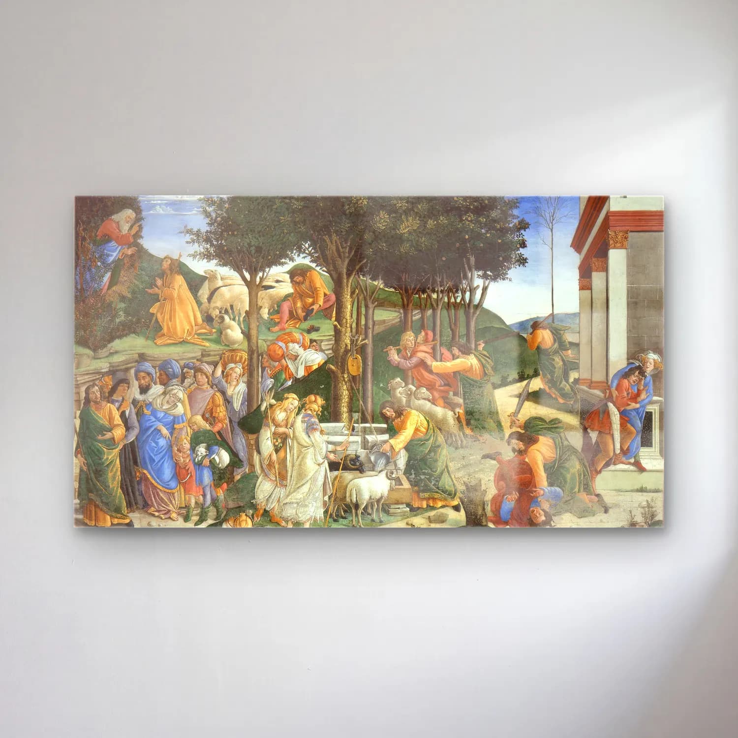 Sandro Botticelli – The Trials of Moses cam tablo — Sandro Botticelli – The Trials of Moses — empresyonist dini sahne