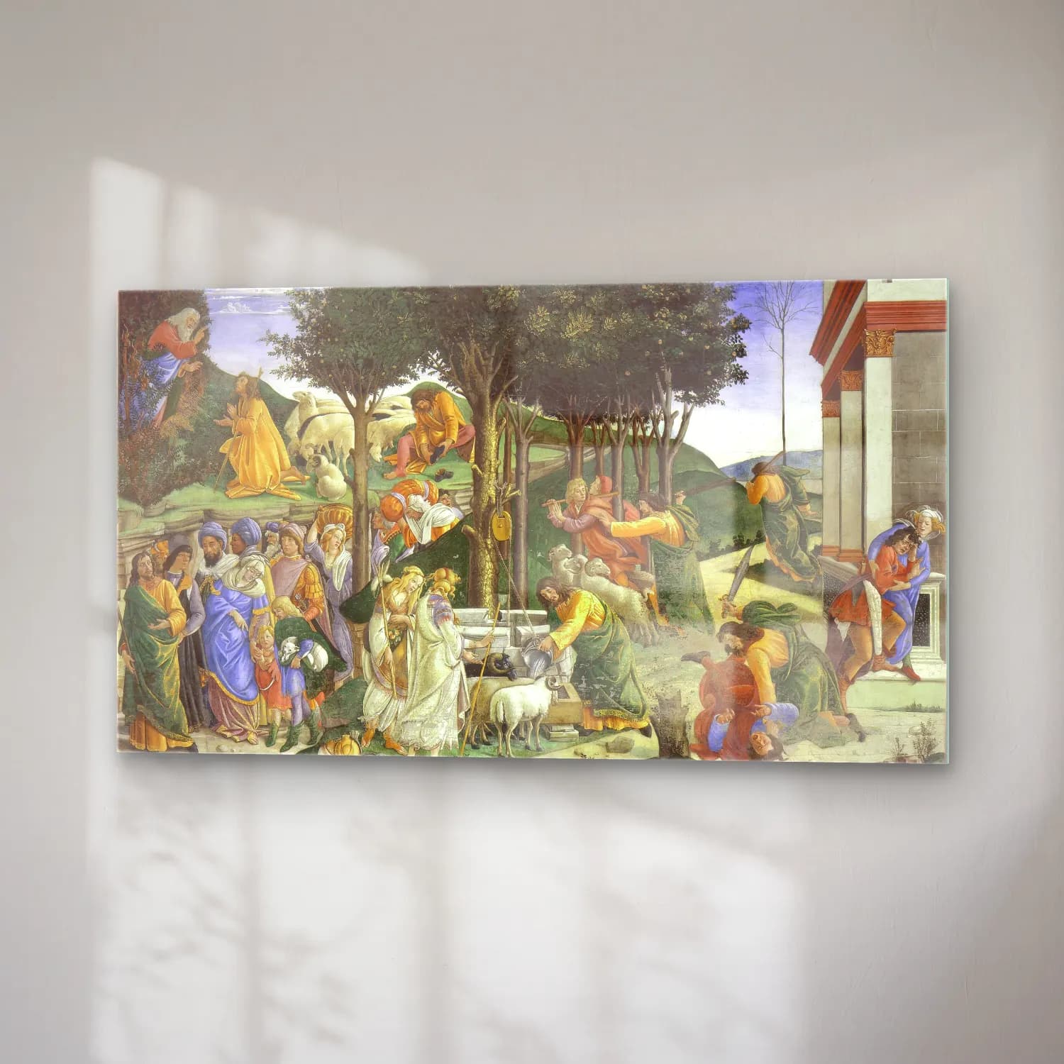 Sandro Botticelli – The Trials of Moses cam tablo — sağ açıdan görünüm