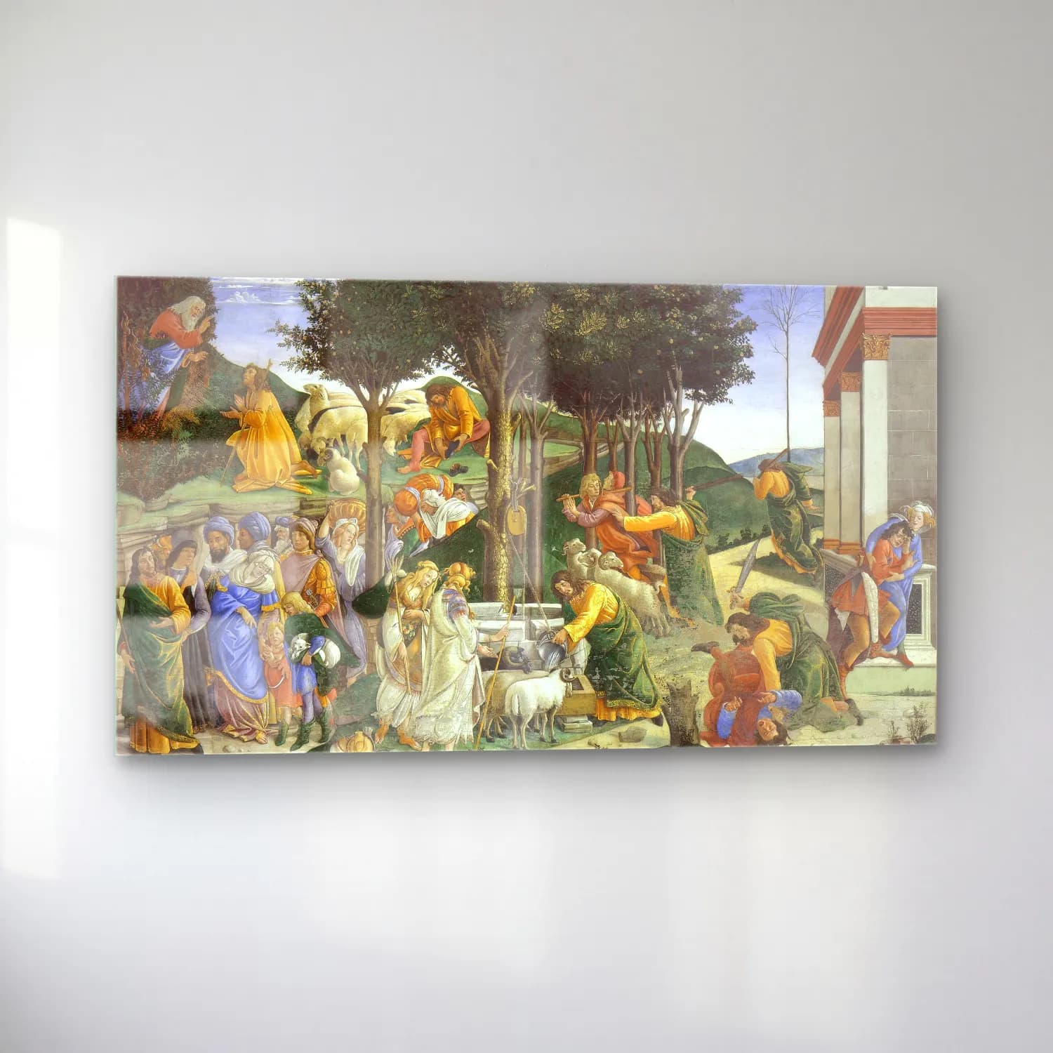 Sandro Botticelli – The Trials of Moses cam tablo — sol açıdan görünüm