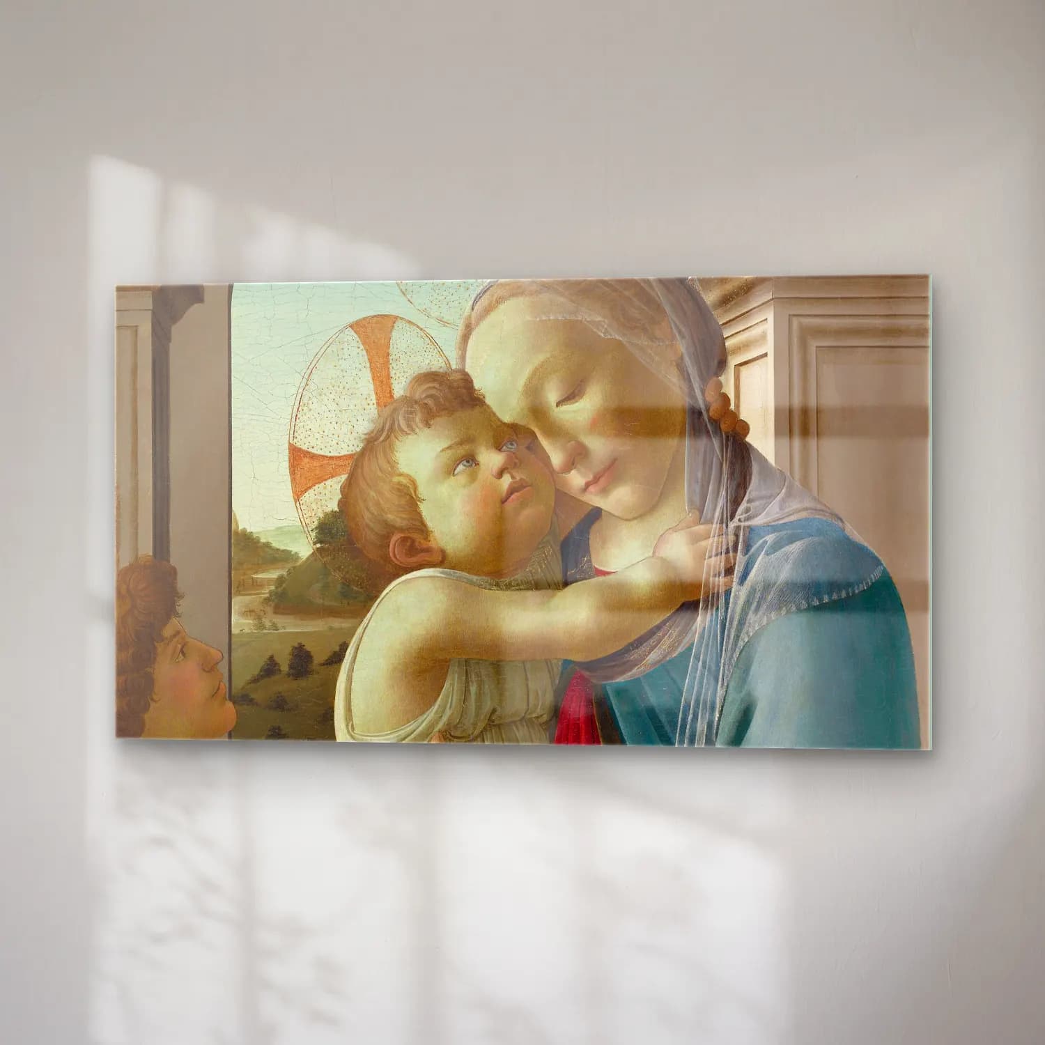 Sandro Botticelli – Virgin and Child with an Angel cam tablo — sağ açıdan görünüm