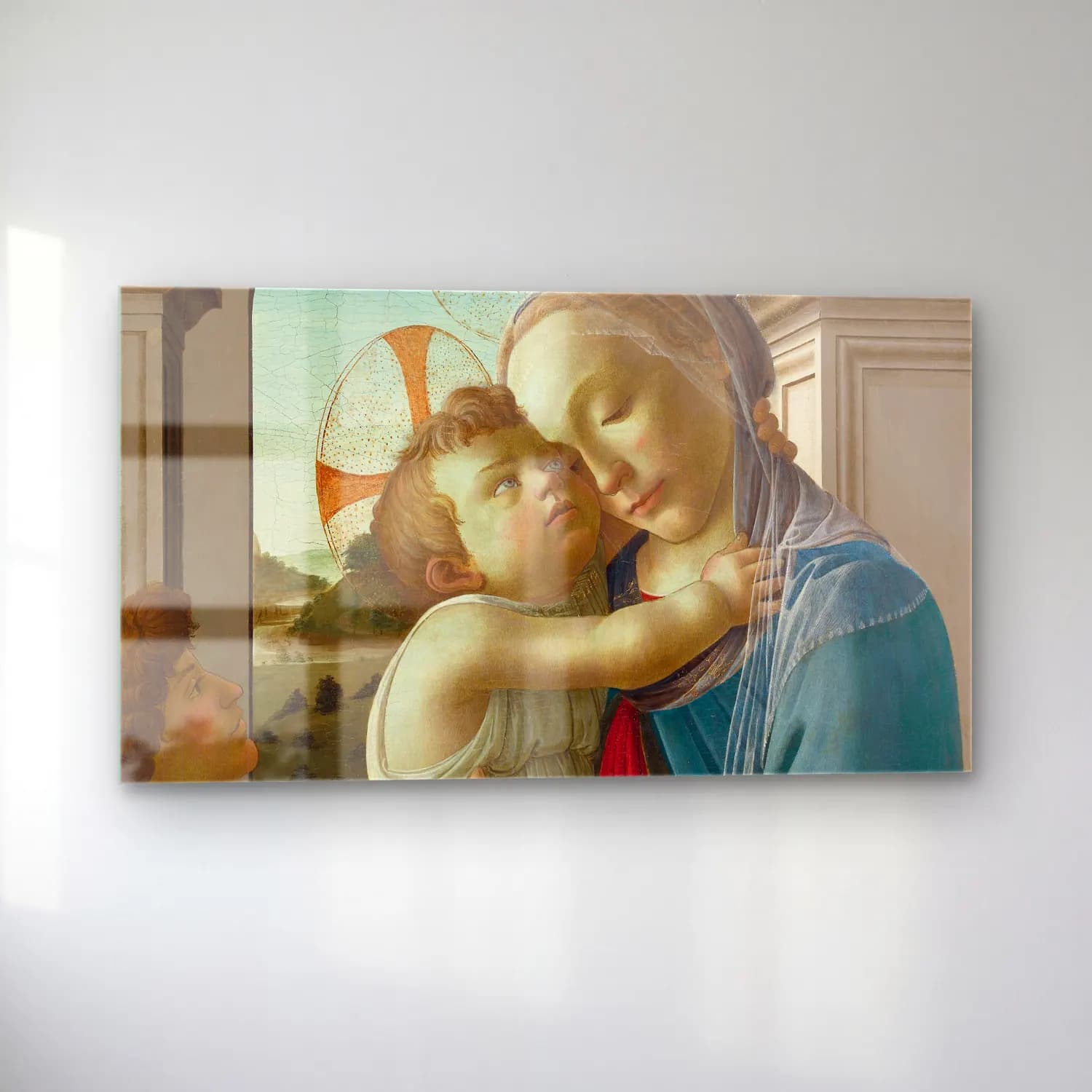 Sandro Botticelli – Virgin and Child with an Angel cam tablo — sol açıdan görünüm