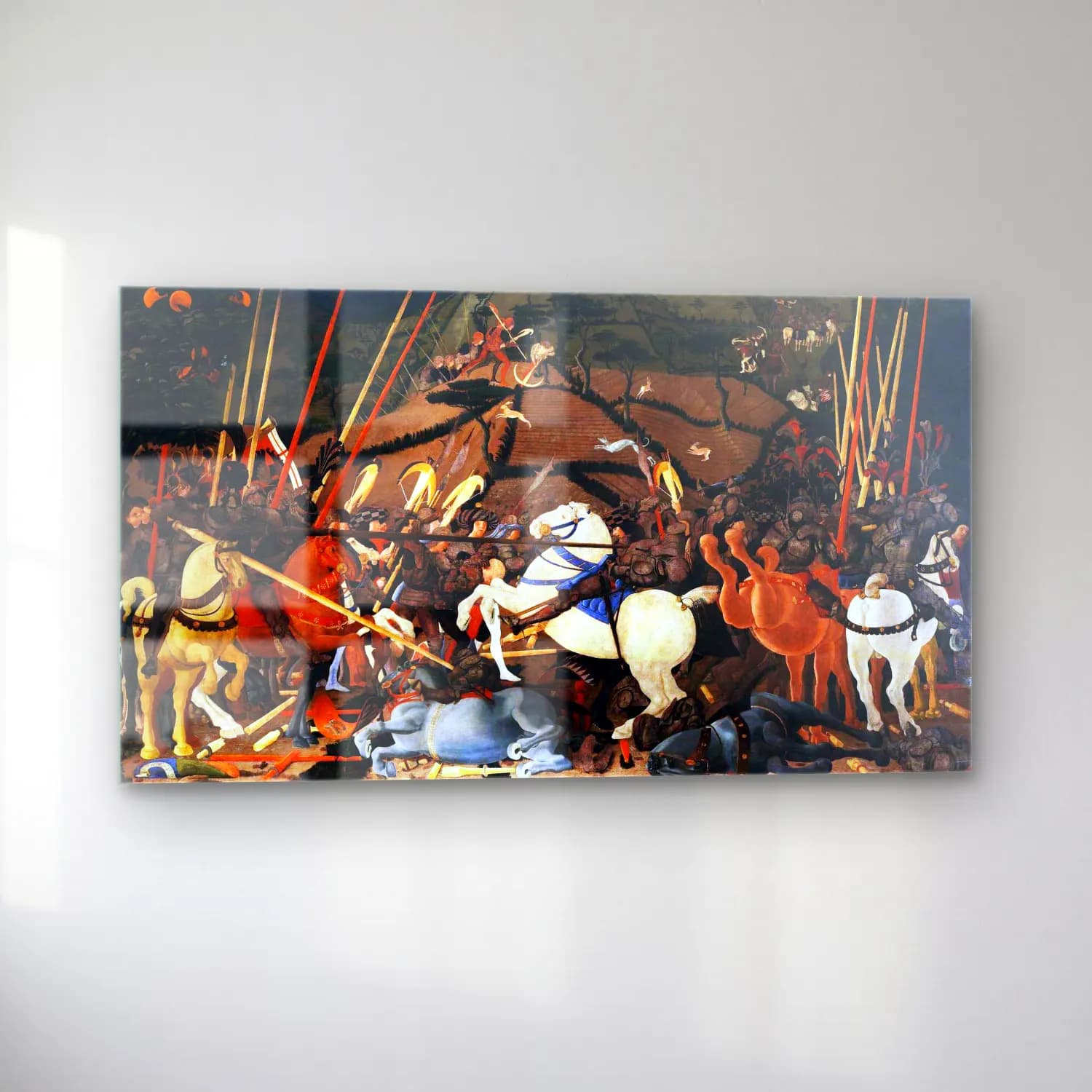 Paolo Uccello – Bernardino della Ciarda Thrown off his Horse cam tablo — sol açıdan görünüm