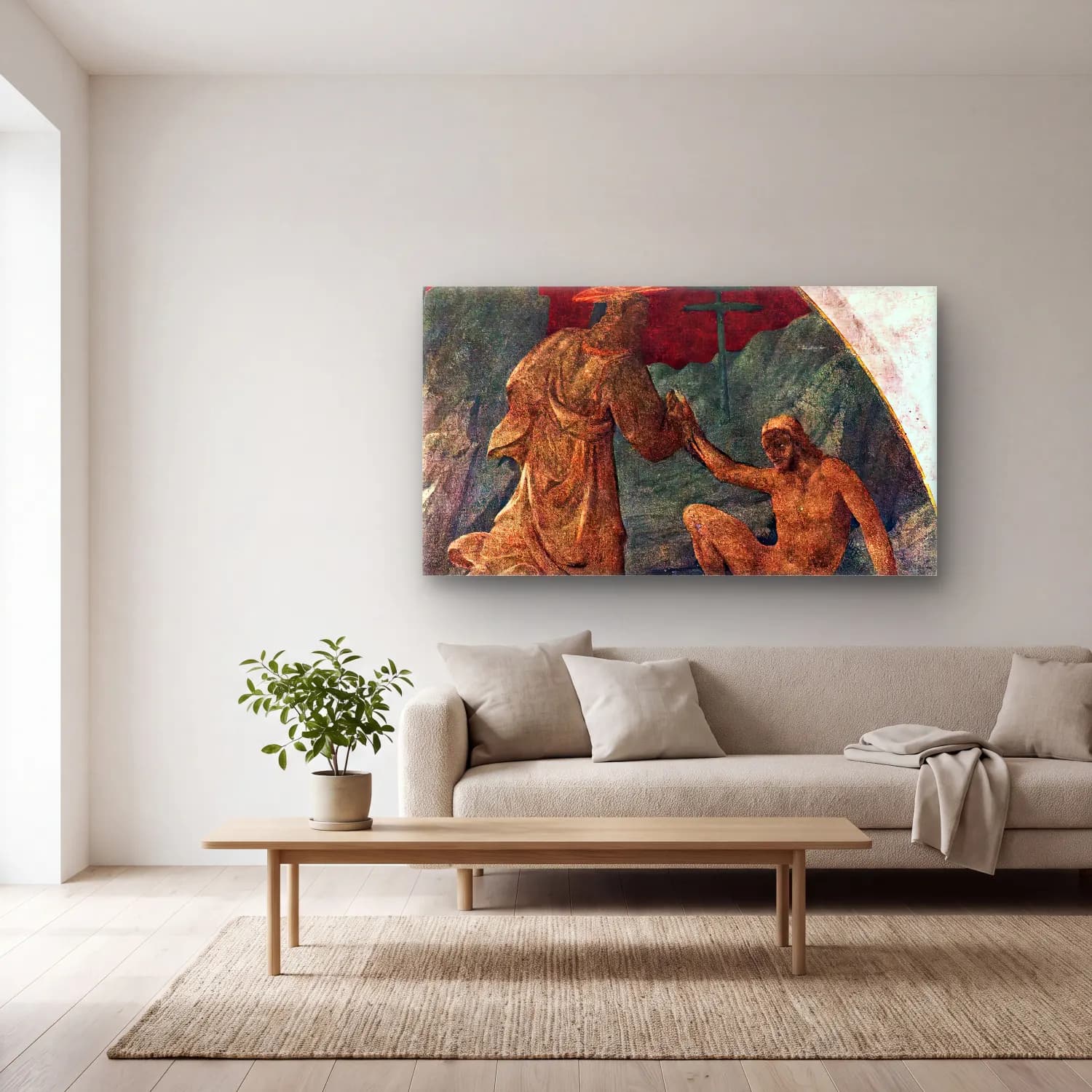 Paolo Uccello – Creation of Adam cam tablo — açık renk salonda