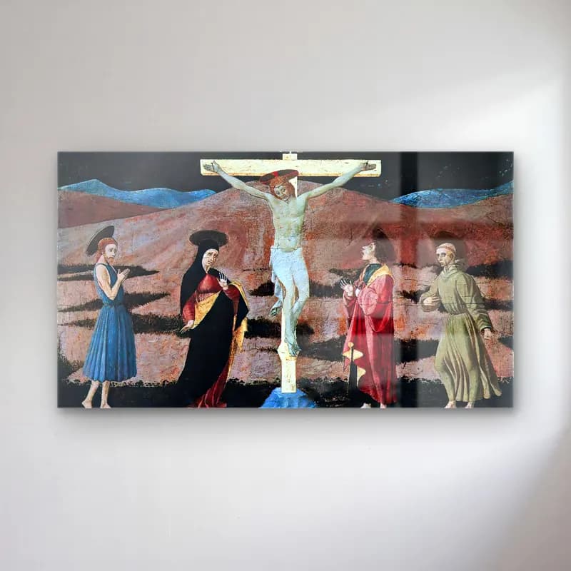 Paolo Uccello – Crucifixion cam tablo — Paolo Uccello – Crucifixion — yağlı boya dini sahne