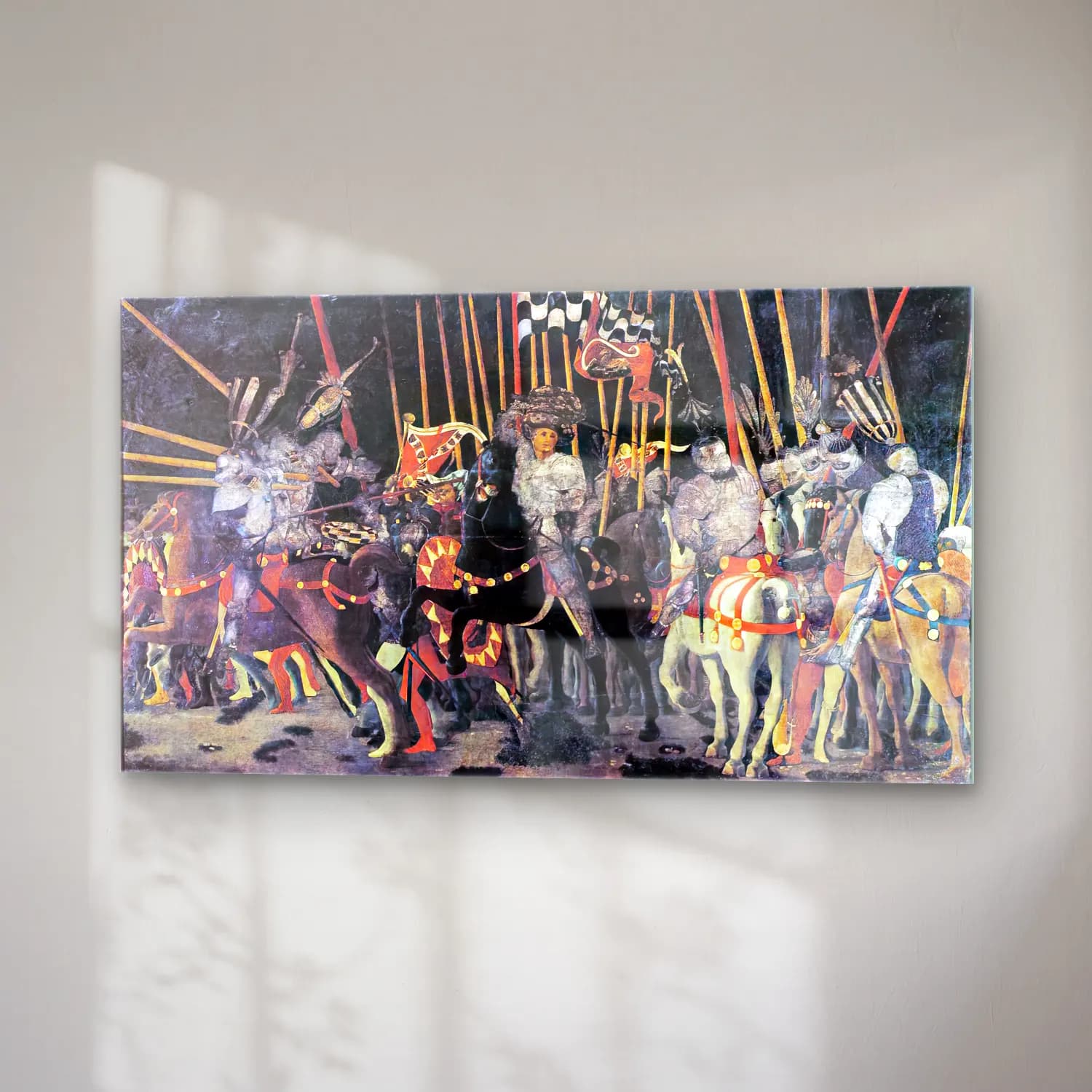 Paolo Uccello – Micheletto da Cotignola Engages in Battle cam tablo — sağ açıdan görünüm