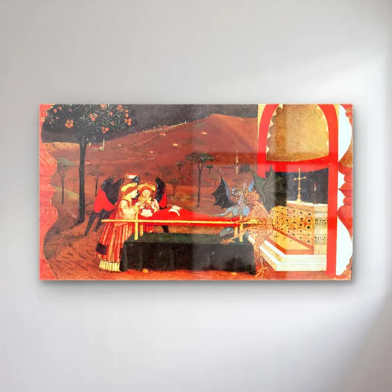 Paolo Uccello – Miracle of the Desecrated Host (Scene 6) cam tablo — Paolo Uccello – Miracle of the Desecrated Host (Scene 6) — vintage mitolojik sahne