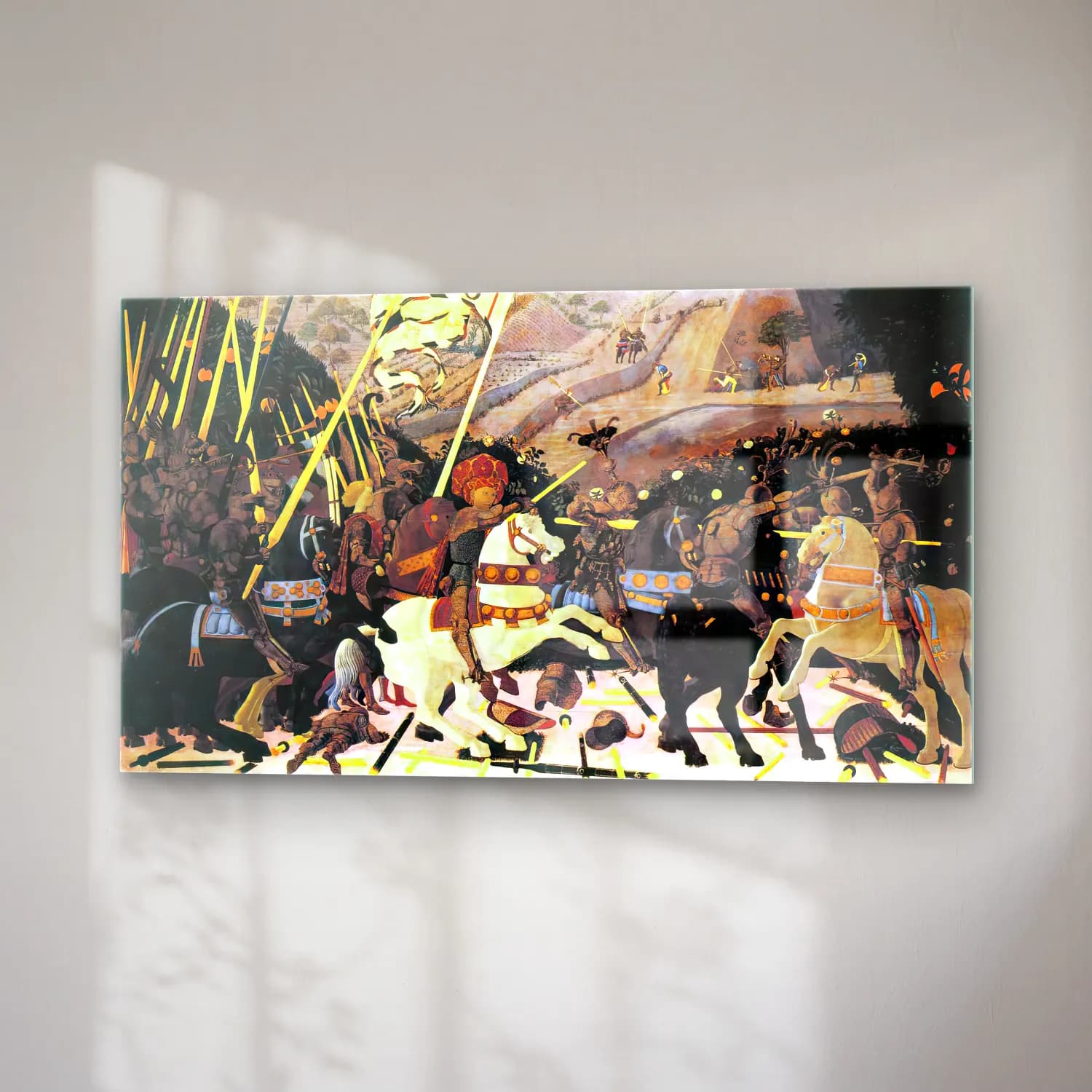 Paolo Uccello – Niccolò da Tolentino Leads the Florentine Troops cam tablo — sağ açıdan görünüm