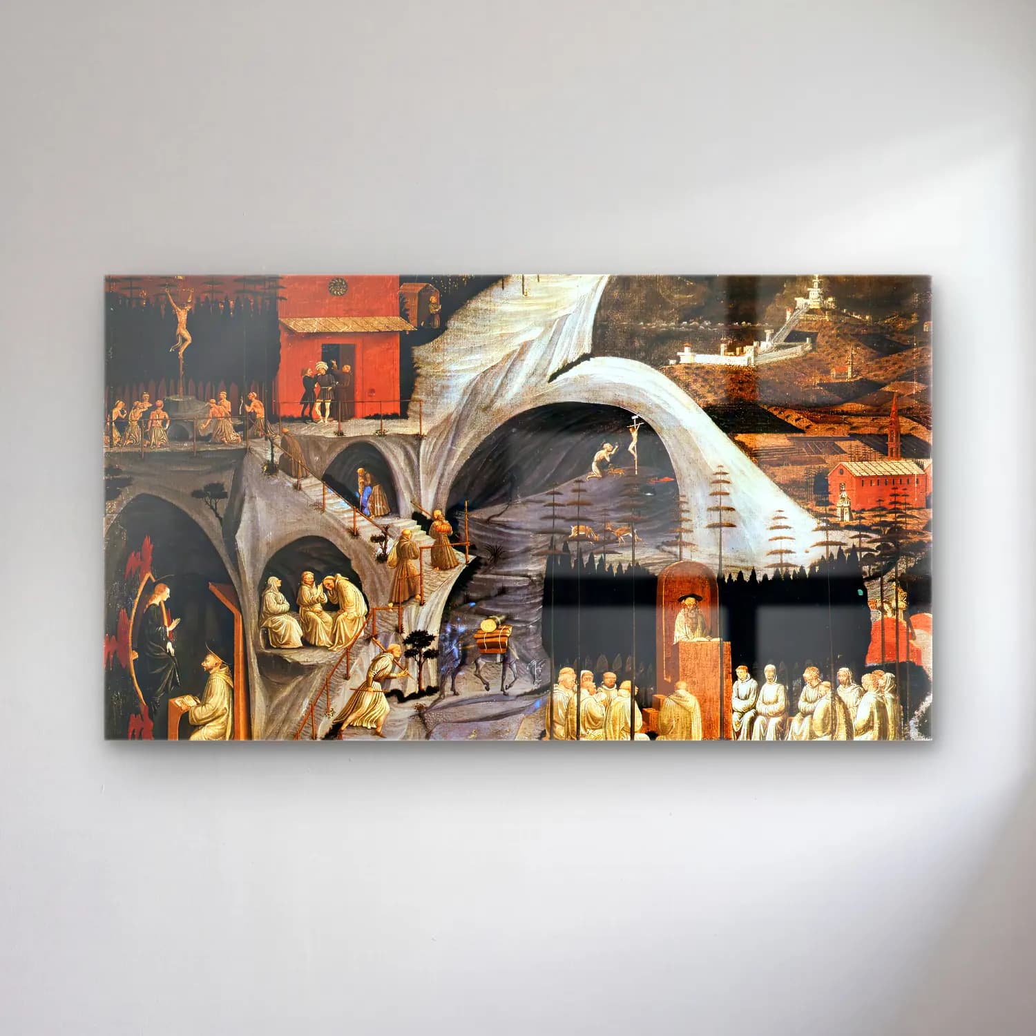 Paolo Uccello – Scenes from the Life of the Holy Hermits cam tablo — Paolo Uccello – Scenes from the Life of the Holy Hermits — vintage dini sahne
