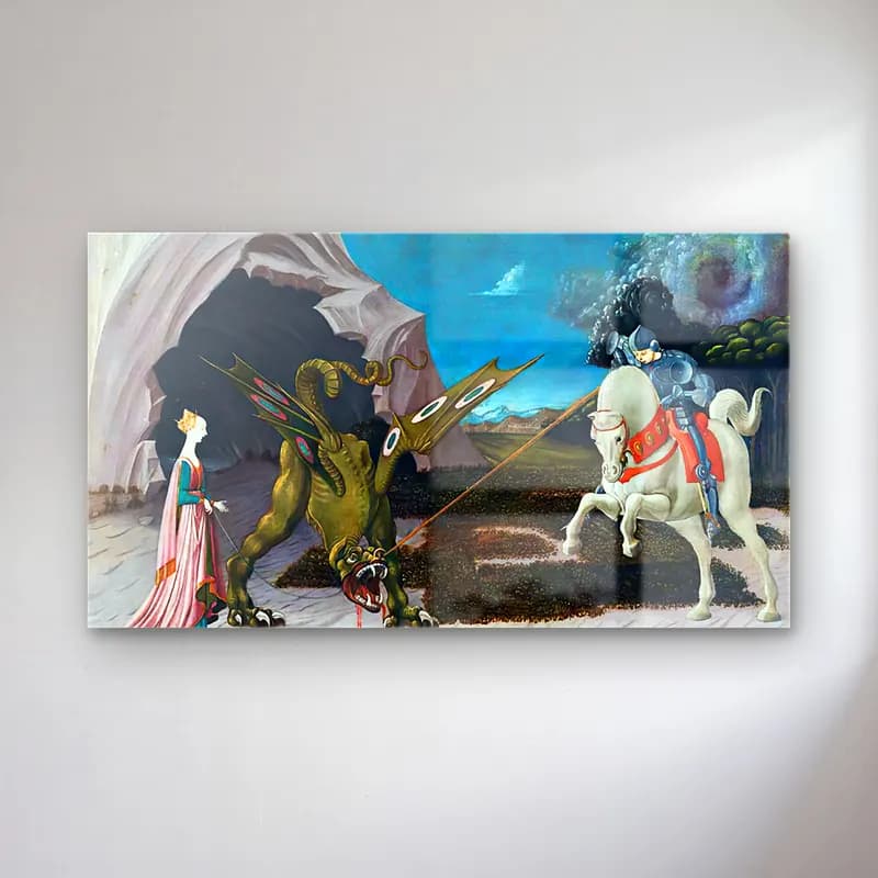 Paolo Uccello – St. George and the Dragon cam tablo — Paolo Uccello – St. George and the Dragon — yağlı boya mitolojik sahne