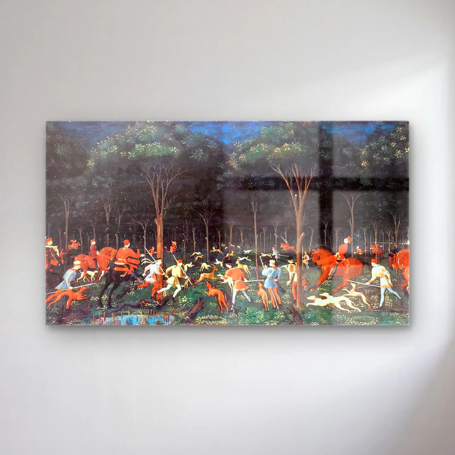 Paolo Uccello – The Hunt in the Forest cam tablo — Paolo Uccello – The Hunt in the Forest — empresyonist mitolojik sahne