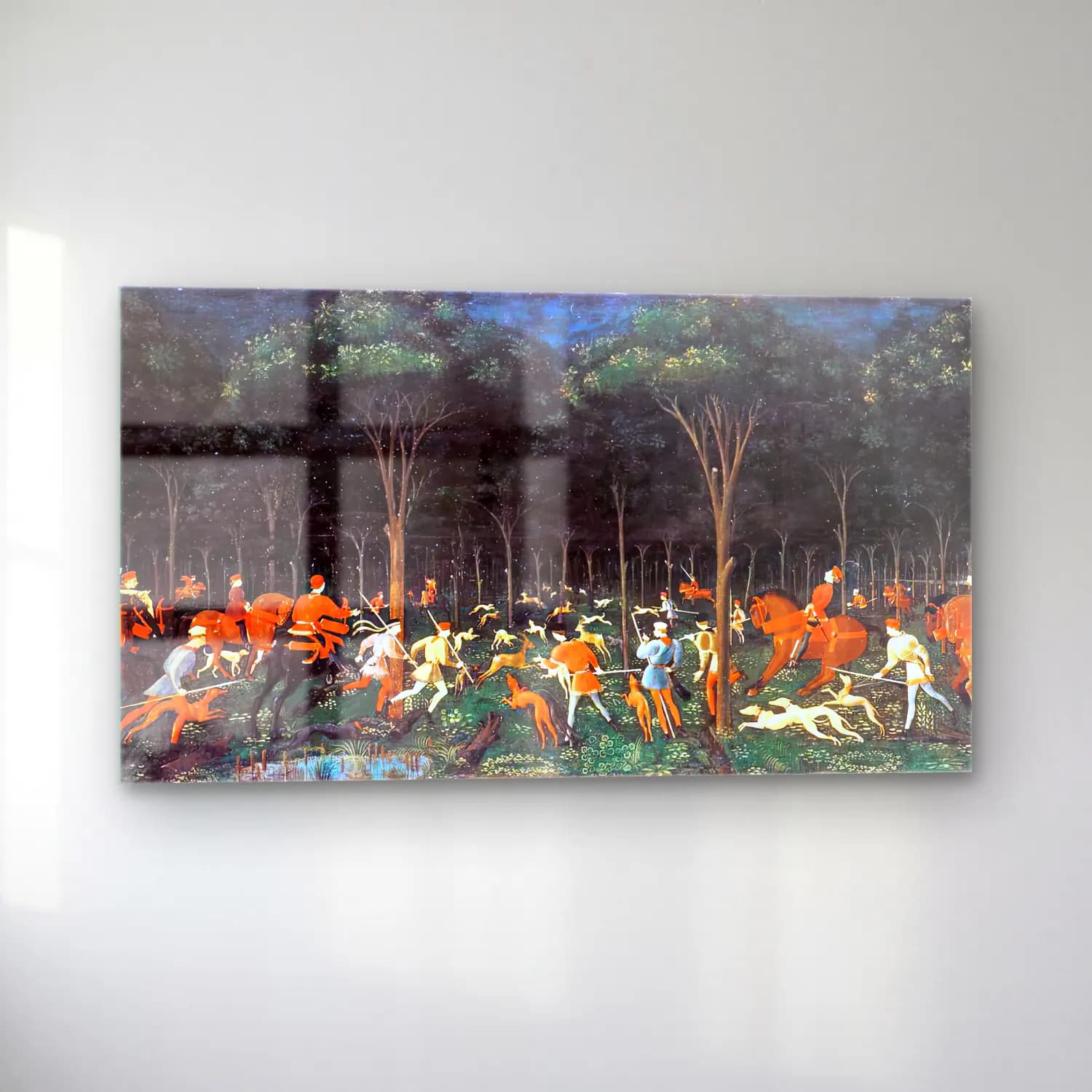 Paolo Uccello – The Hunt in the Forest cam tablo — sol açıdan görünüm