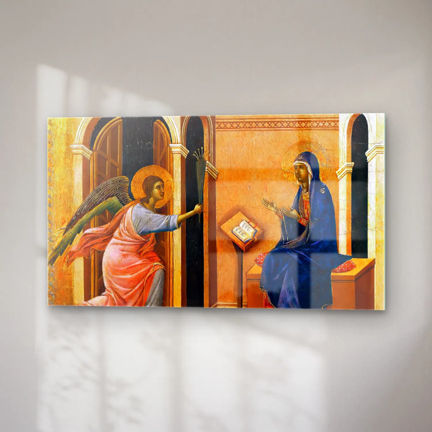 Duccio di Buoninsegna – Announcement of Death to the Virgin (panel 1) cam tablo — sağ açıdan görünüm
