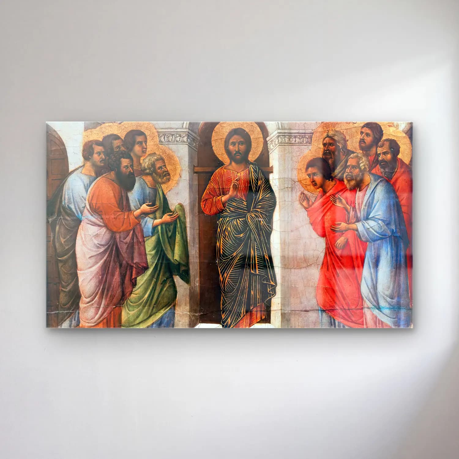 Duccio di Buoninsegna – Appearance Behind Locked Doors (panel 1) cam tablo — Duccio di Buoninsegna – Appearance Behind Locked Doors (panel 1) — empresyonist dini sahne