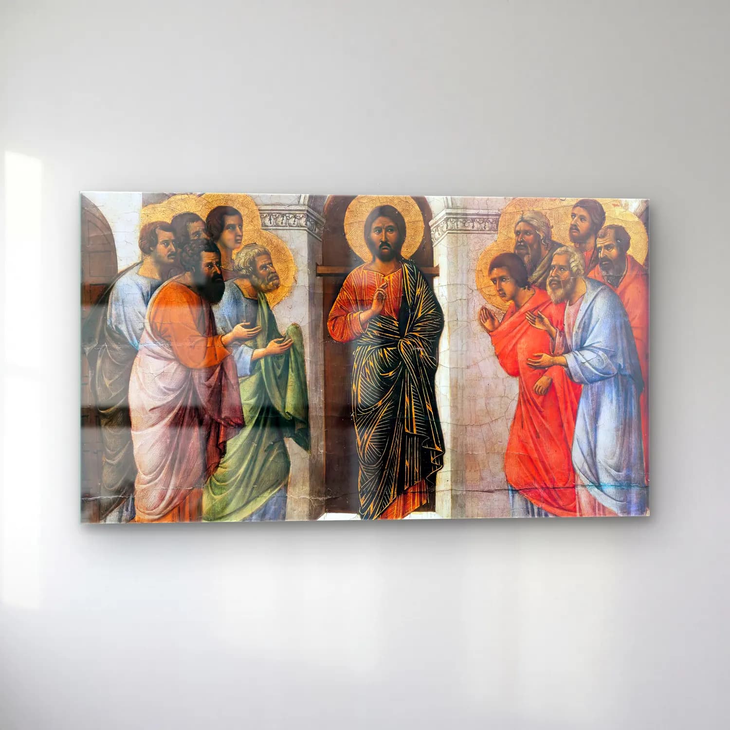 Duccio di Buoninsegna – Appearance Behind Locked Doors (panel 1) cam tablo — sol açıdan görünüm