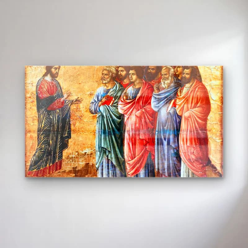 Duccio di Buoninsegna – Appearance on the Mountain in Galilee (panel 6) cam tablo — Duccio di Buoninsegna – Appearance on the Mountain in Galilee (panel 6) — empresyonist dini sahne