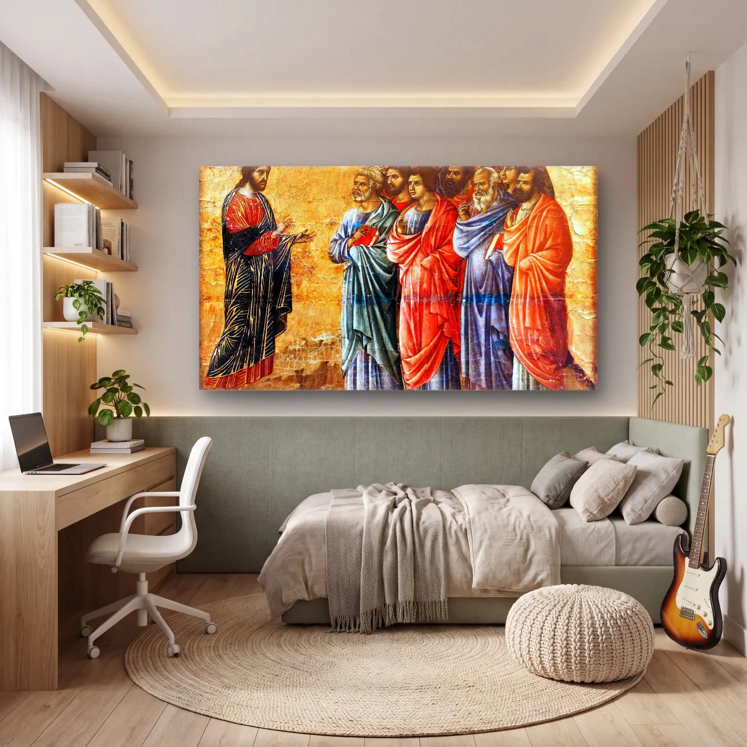 Duccio di Buoninsegna – Appearance on the Mountain in Galilee (panel 6) cam tablo — genç odasında