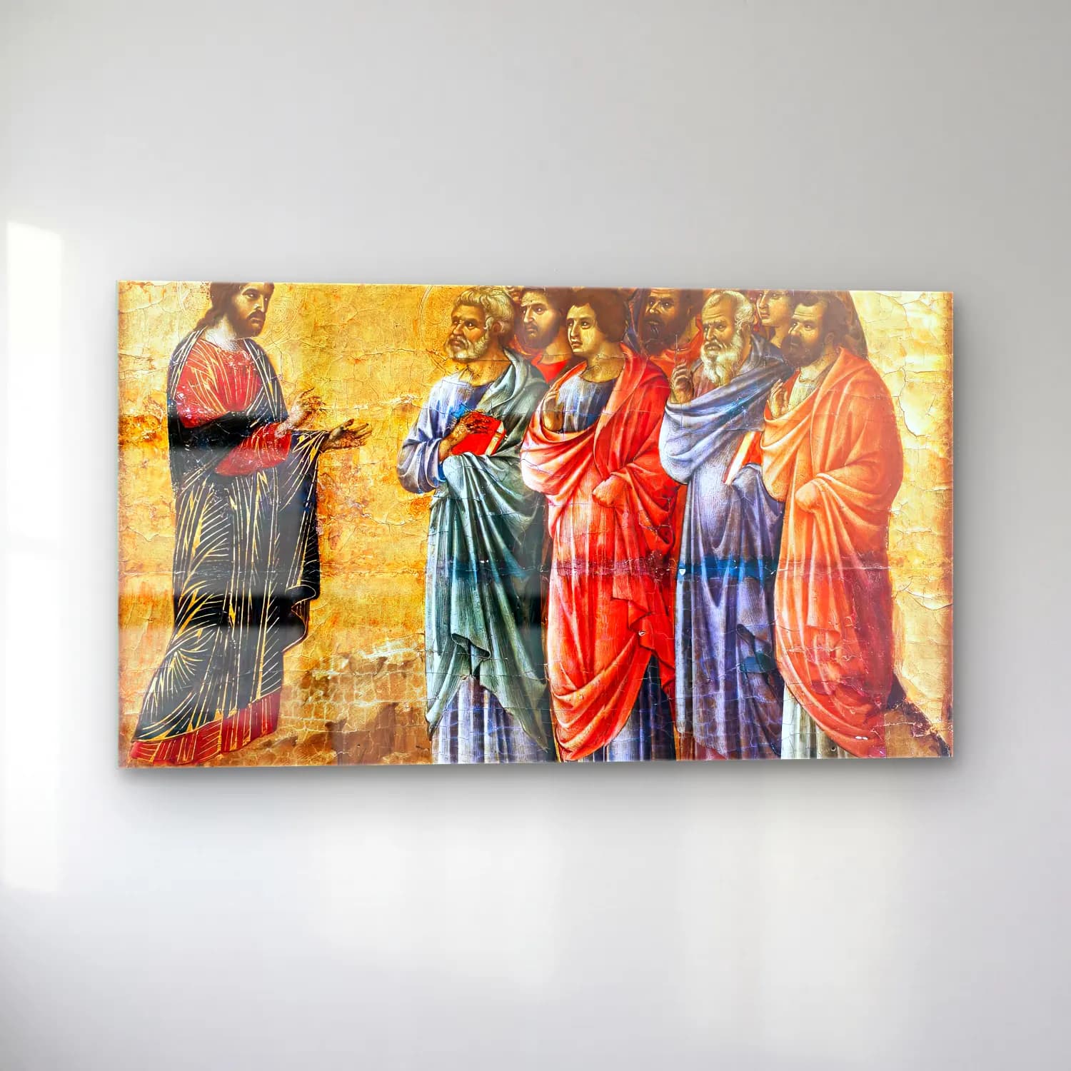 Duccio di Buoninsegna – Appearance on the Mountain in Galilee (panel 6) cam tablo — sol açıdan görünüm