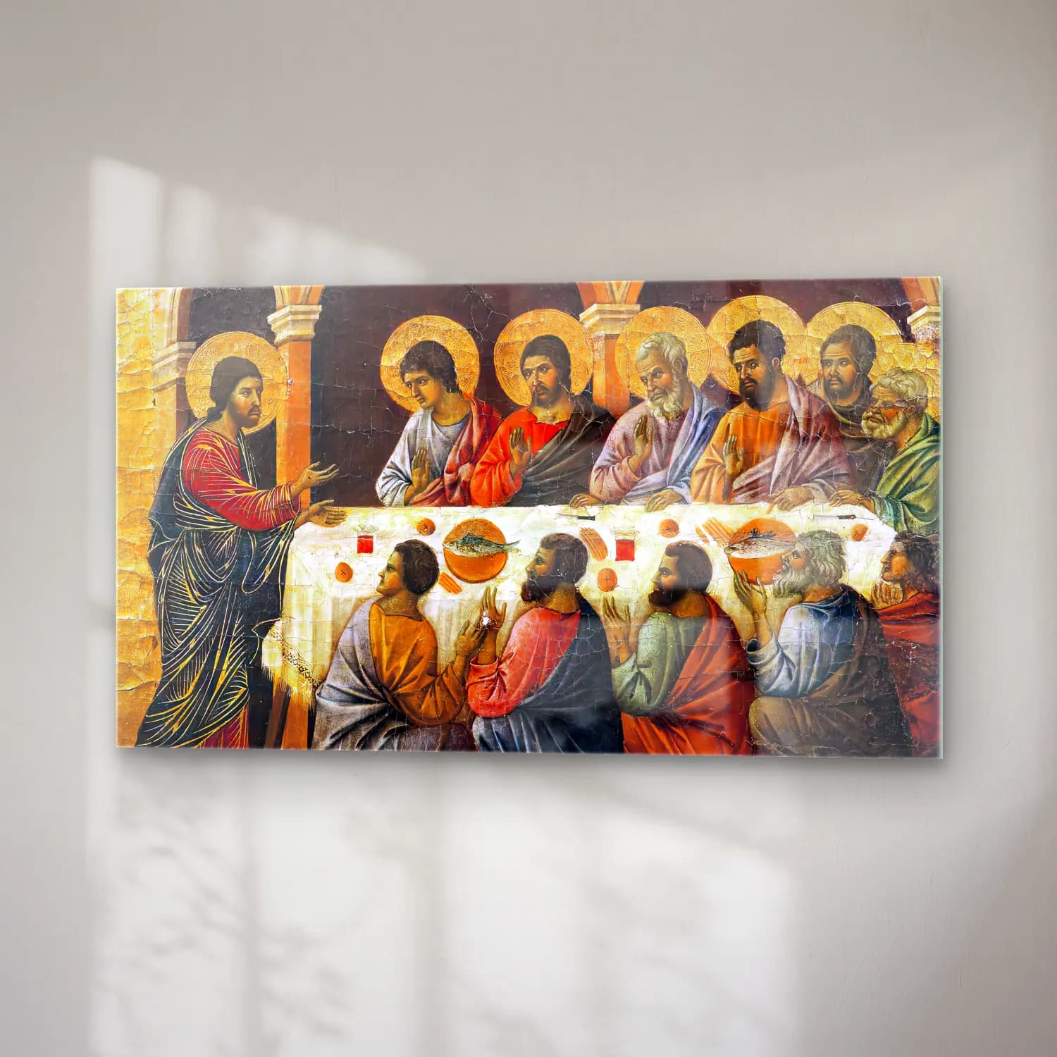 Duccio di Buoninsegna – Appearance to the Apostles (panel 7) cam tablo — sağ açıdan görünüm