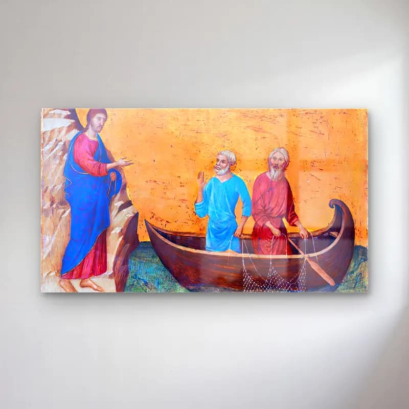 Duccio di Buoninsegna – Calling of Peter and Andrew (scene 4) cam tablo — Duccio di Buoninsegna – Calling of Peter and Andrew (scene 4) — empresyonist dini sahne