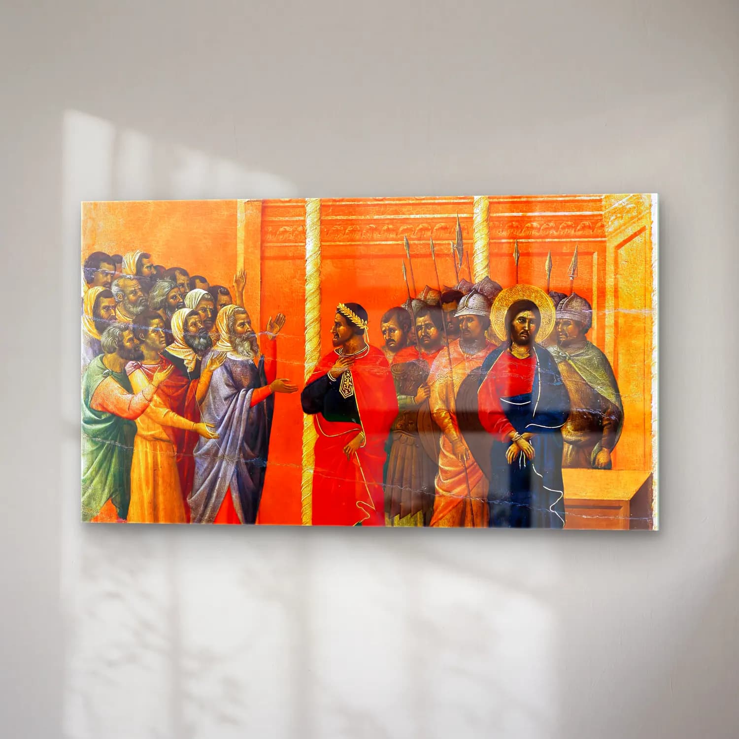 Duccio di Buoninsegna – Christ Accused by the Pharisees (scene 12) cam tablo — sağ açıdan görünüm
