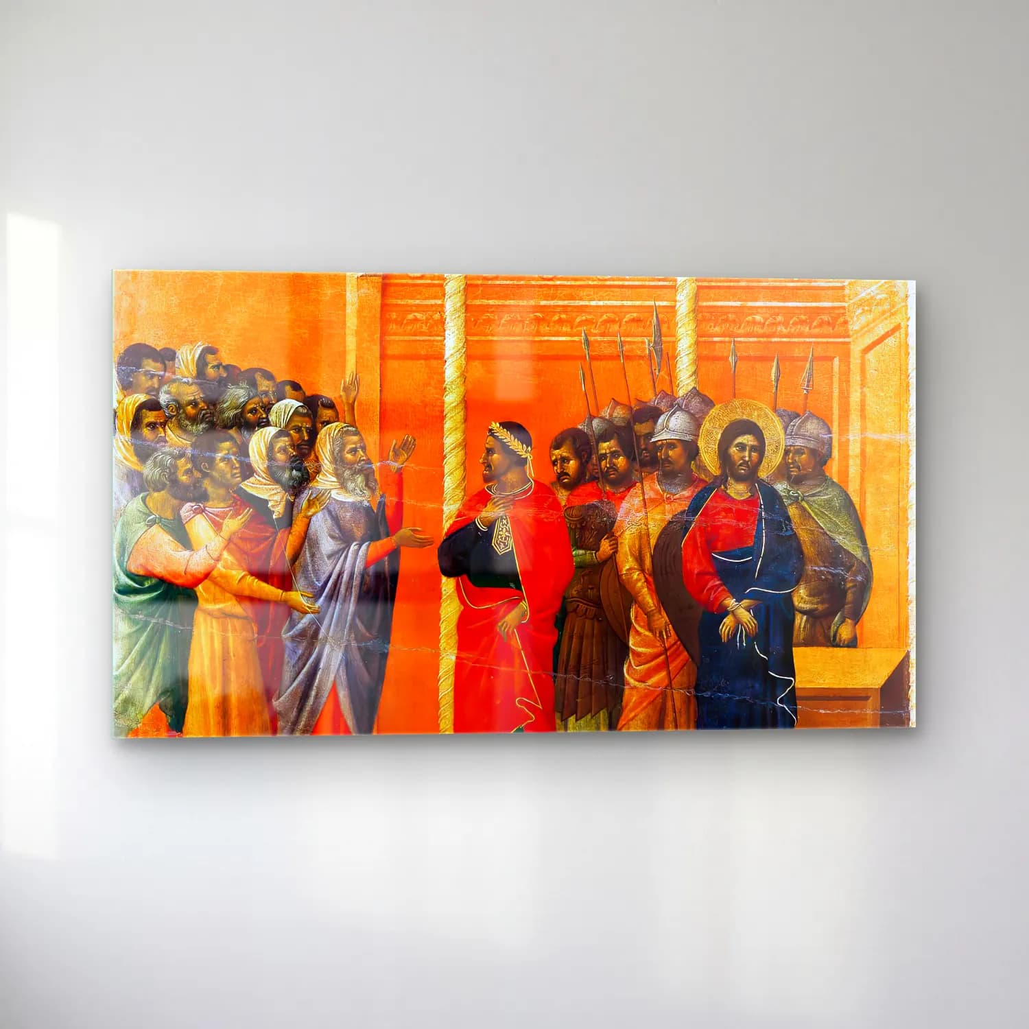 Duccio di Buoninsegna – Christ Accused by the Pharisees (scene 12) cam tablo — sol açıdan görünüm