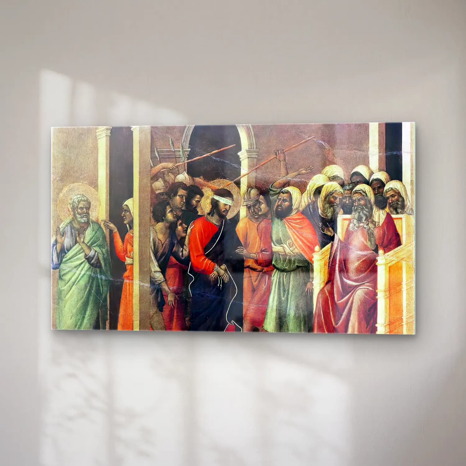 Duccio di Buoninsegna – Christ Mocked (scene 11) cam tablo — sağ açıdan görünüm