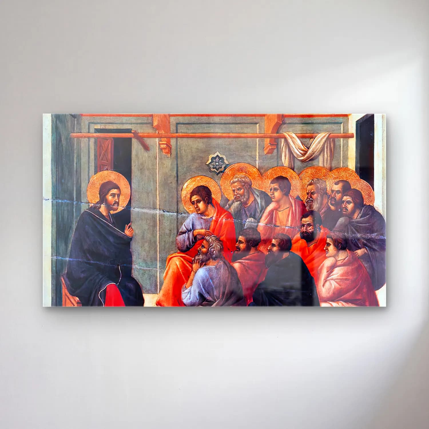 Duccio di Buoninsegna – Christ Taking Leave of the Apostles (scene 4) cam tablo — Duccio di Buoninsegna – Christ Taking Leave of the Apostles (scene 4) — empresyonist dini sahne