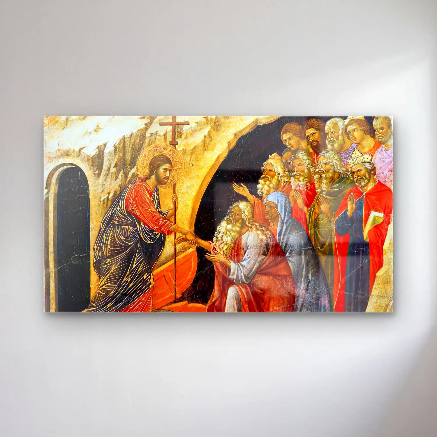 Duccio di Buoninsegna – Christ in Limbo (scene 24) cam tablo — Duccio di Buoninsegna – Christ in Limbo (scene 24) — empresyonist dini sahne