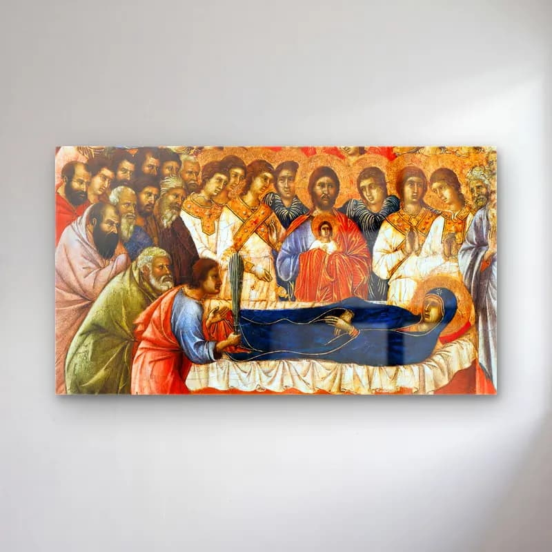 Duccio di Buoninsegna – Death of the Virgin (panel 6) cam tablo — Duccio di Buoninsegna – Death of the Virgin (panel 6) — empresyonist dini sahne