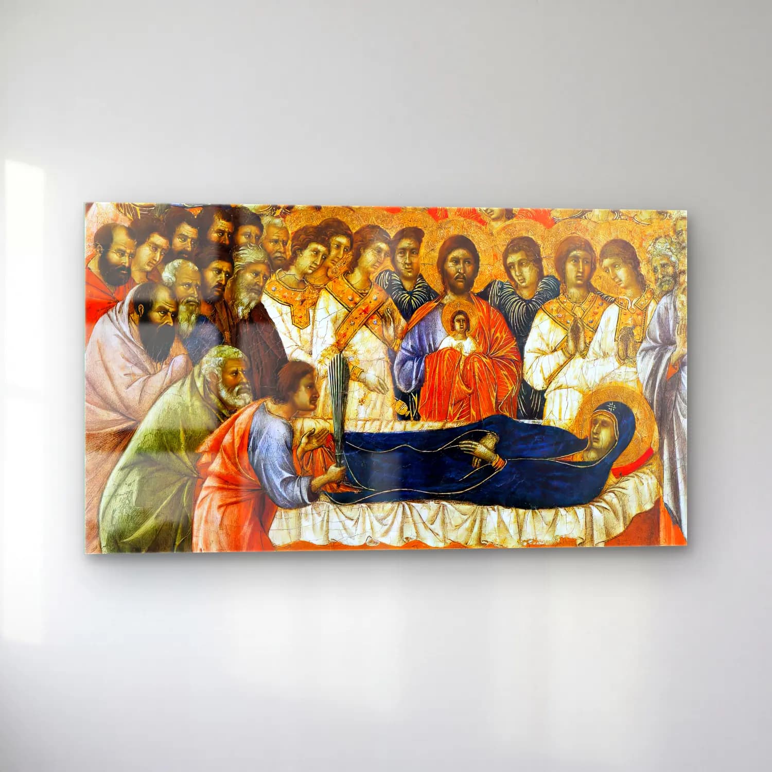 Duccio di Buoninsegna – Death of the Virgin (panel 6) cam tablo — sol açıdan görünüm
