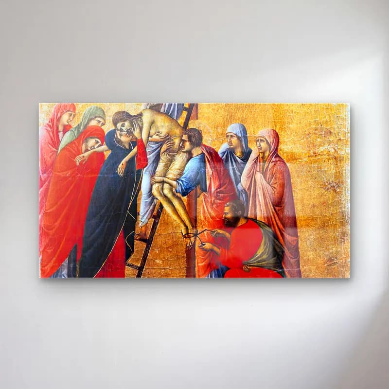 Duccio di Buoninsegna – Deposition (scene 21) cam tablo — Duccio di Buoninsegna – Deposition (scene 21) — yağlı boya dini sahne