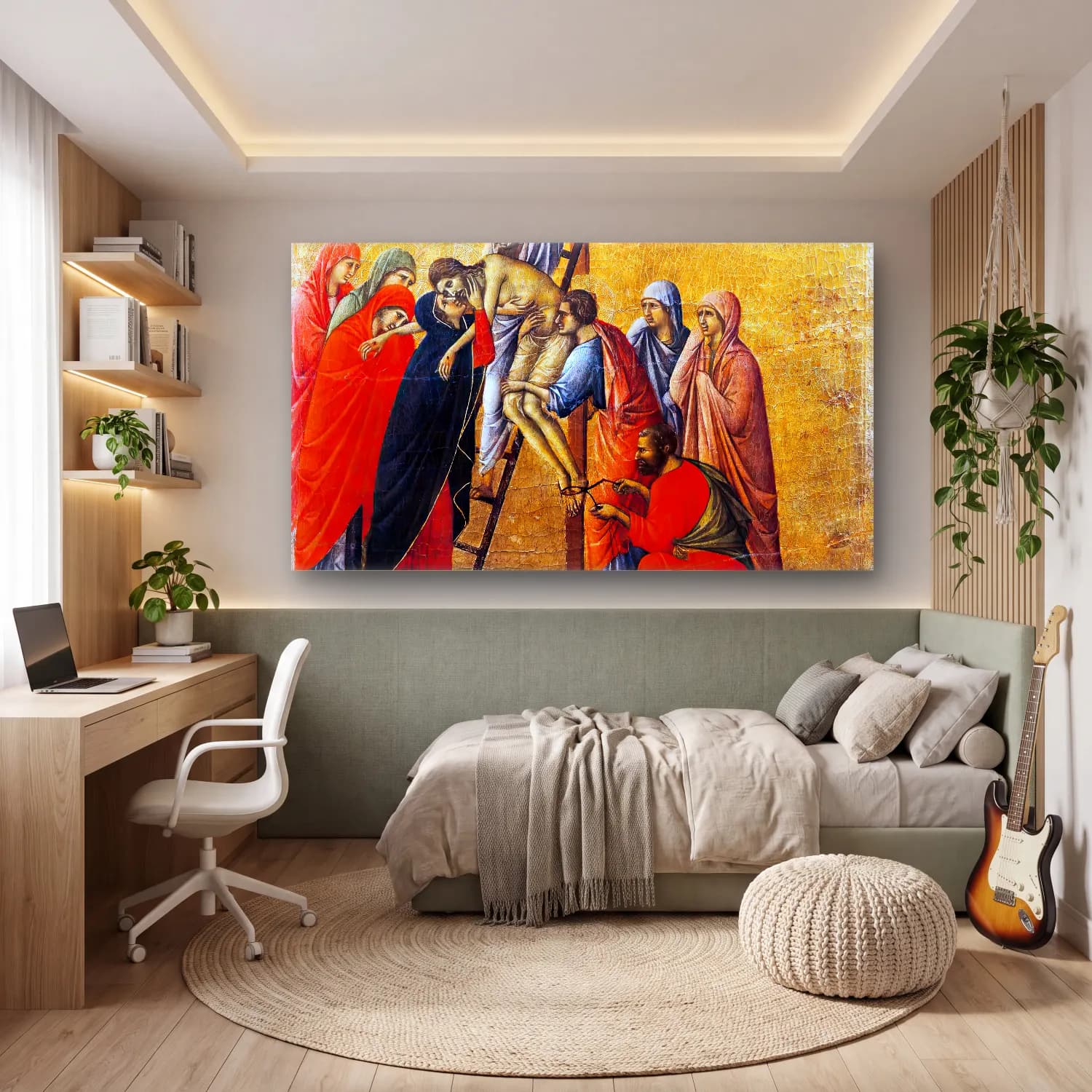 Duccio di Buoninsegna – Deposition (scene 21) cam tablo — genç odasında