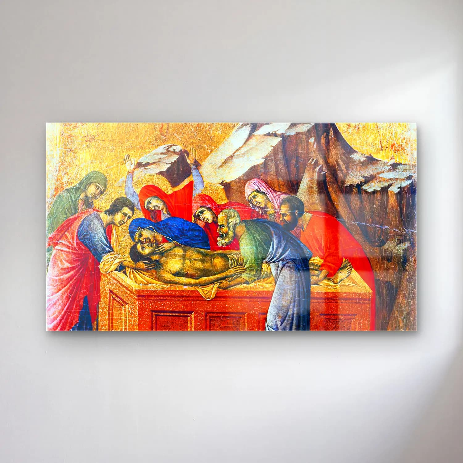 Duccio di Buoninsegna – Entombment (scene 22) cam tablo — Duccio di Buoninsegna – Entombment (scene 22) — empresyonist dini sahne