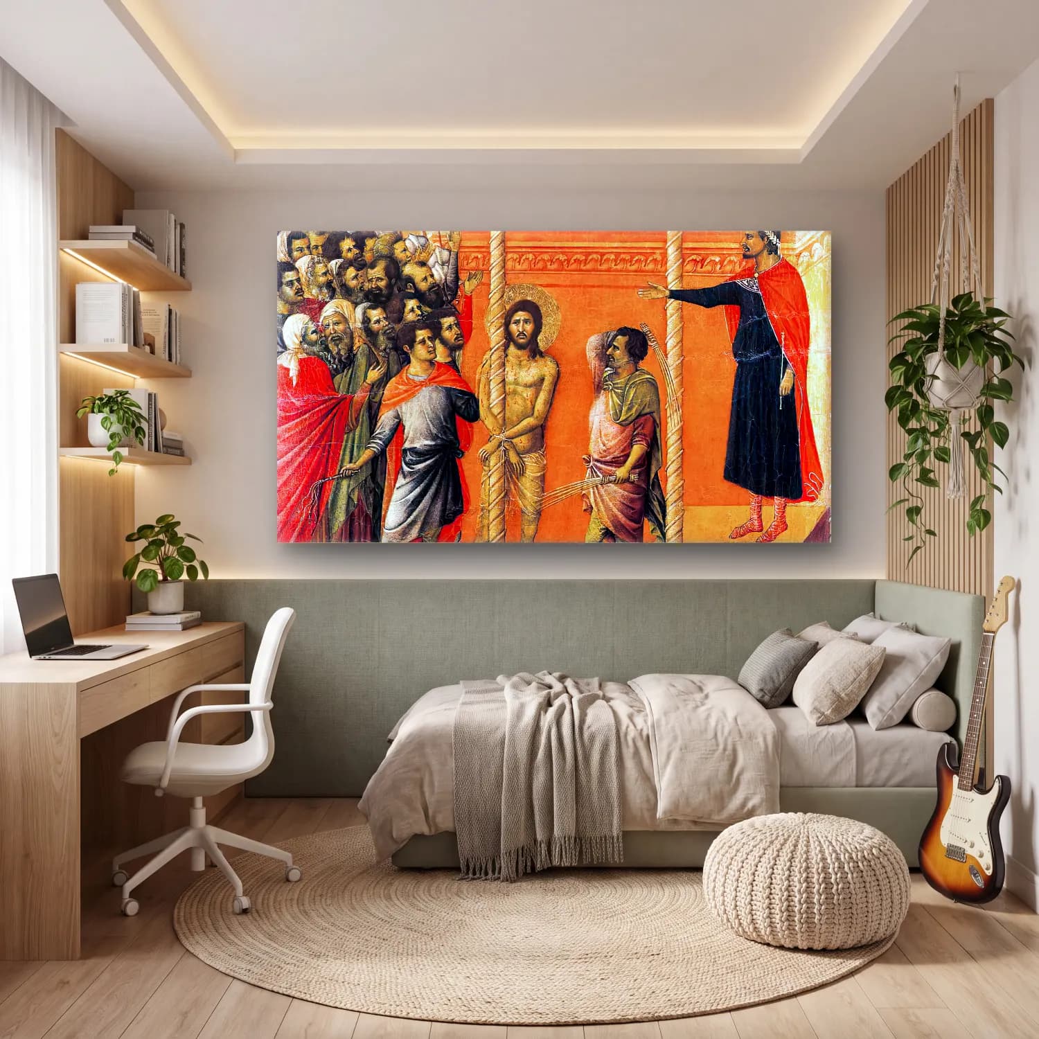 Duccio di Buoninsegna – Flagellation (scene 16) cam tablo — genç odasında
