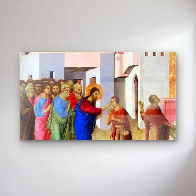 Duccio di Buoninsegna – Healing of the Blind Man (scene 7) cam tablo — Duccio di Buoninsegna – Healing of the Blind Man (scene 7) — empresyonist dini sahne