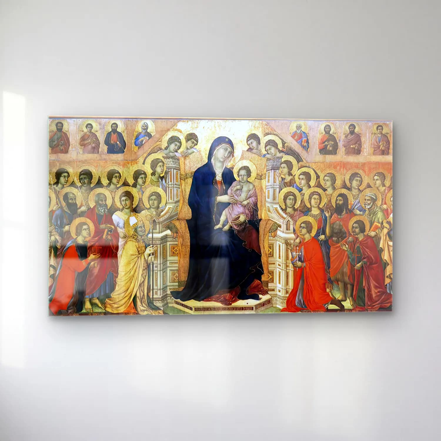 Duccio di Buoninsegna – Maestà (Madonna with Angels and Saints) cam tablo — sol açıdan görünüm