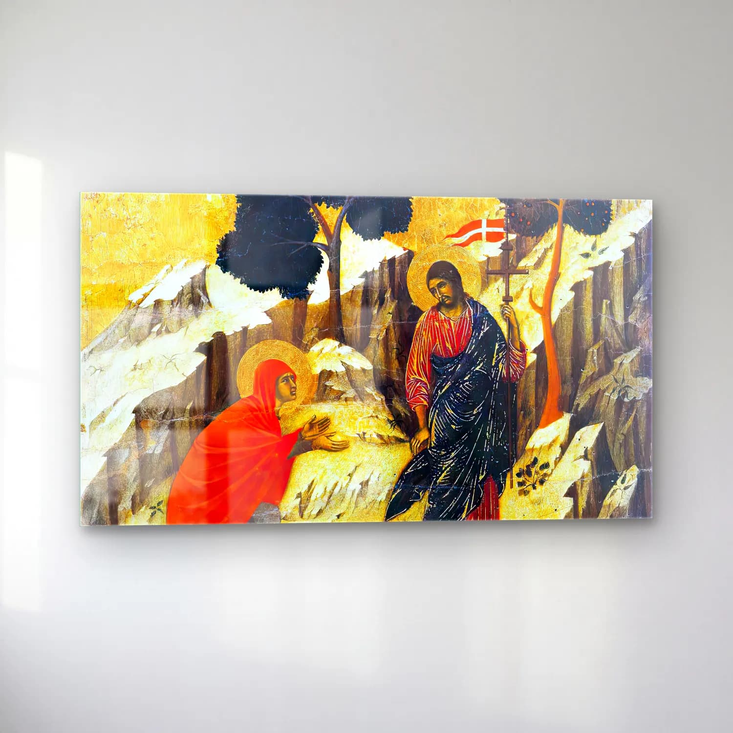 Duccio di Buoninsegna – Noli me tangere (scene 25) cam tablo — sol açıdan görünüm