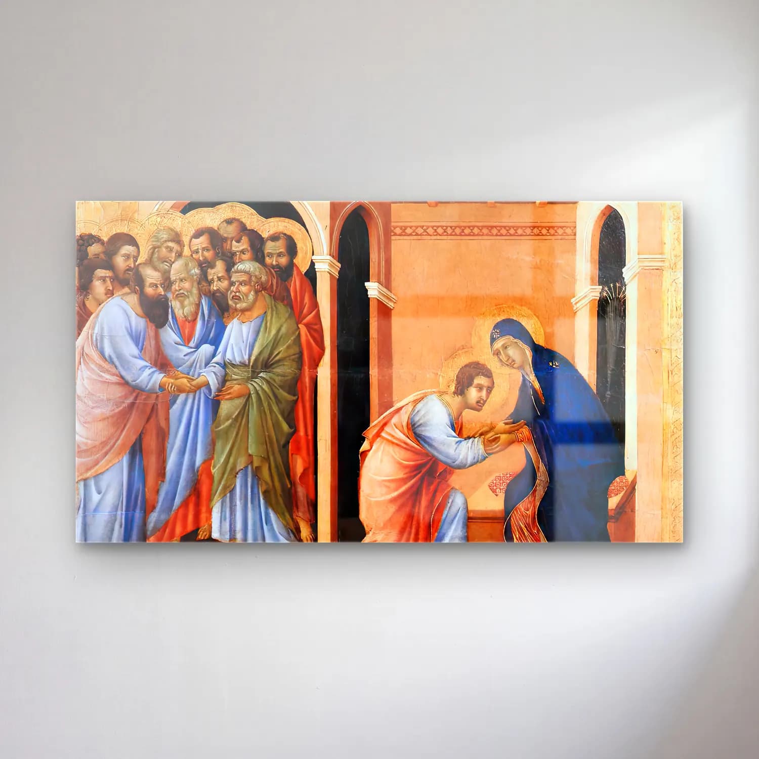 Duccio di Buoninsegna – Parting from St John (panel 2) cam tablo — Duccio di Buoninsegna – Parting from St John (panel 2) — yağlı boya dini sahne