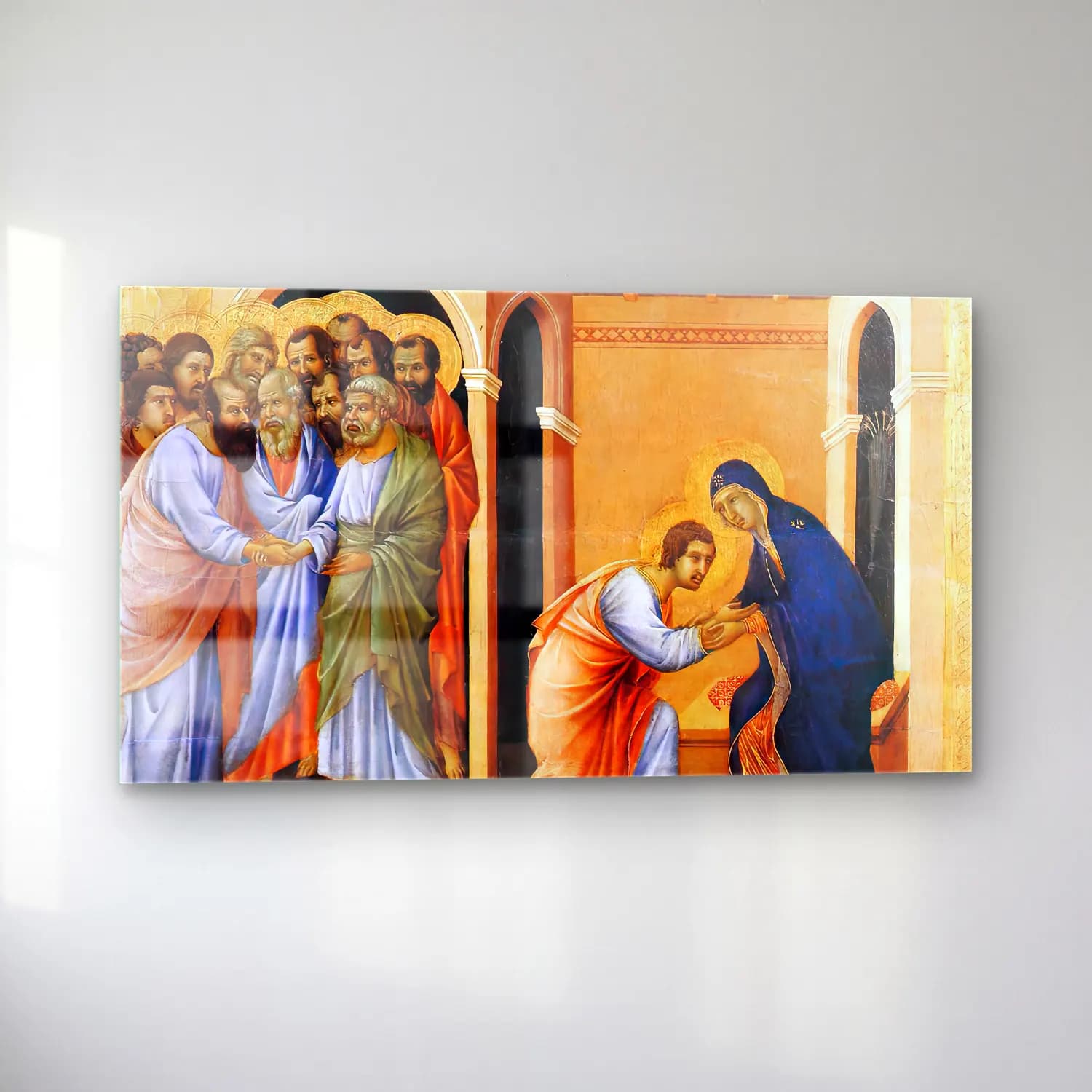 Duccio di Buoninsegna – Parting from St John (panel 2) cam tablo — sol açıdan görünüm