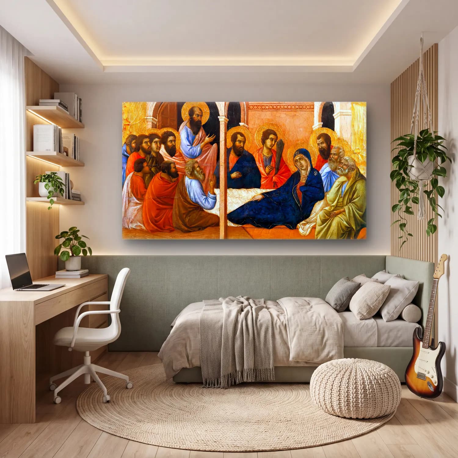 Duccio di Buoninsegna – Parting from the Apostles (panel 3) cam tablo — genç odasında